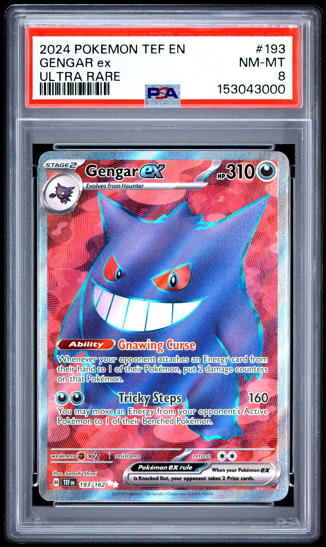 2024 Pokemon Tef En-Temporal Forces Gengar Ex #193 (Ultra Rare) Nm-Mt 8 front