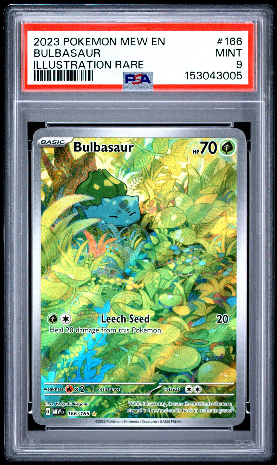2023 Pokemon Mew En-151 Bulbasaur #166 (Illustration Rare) Mint 9 front