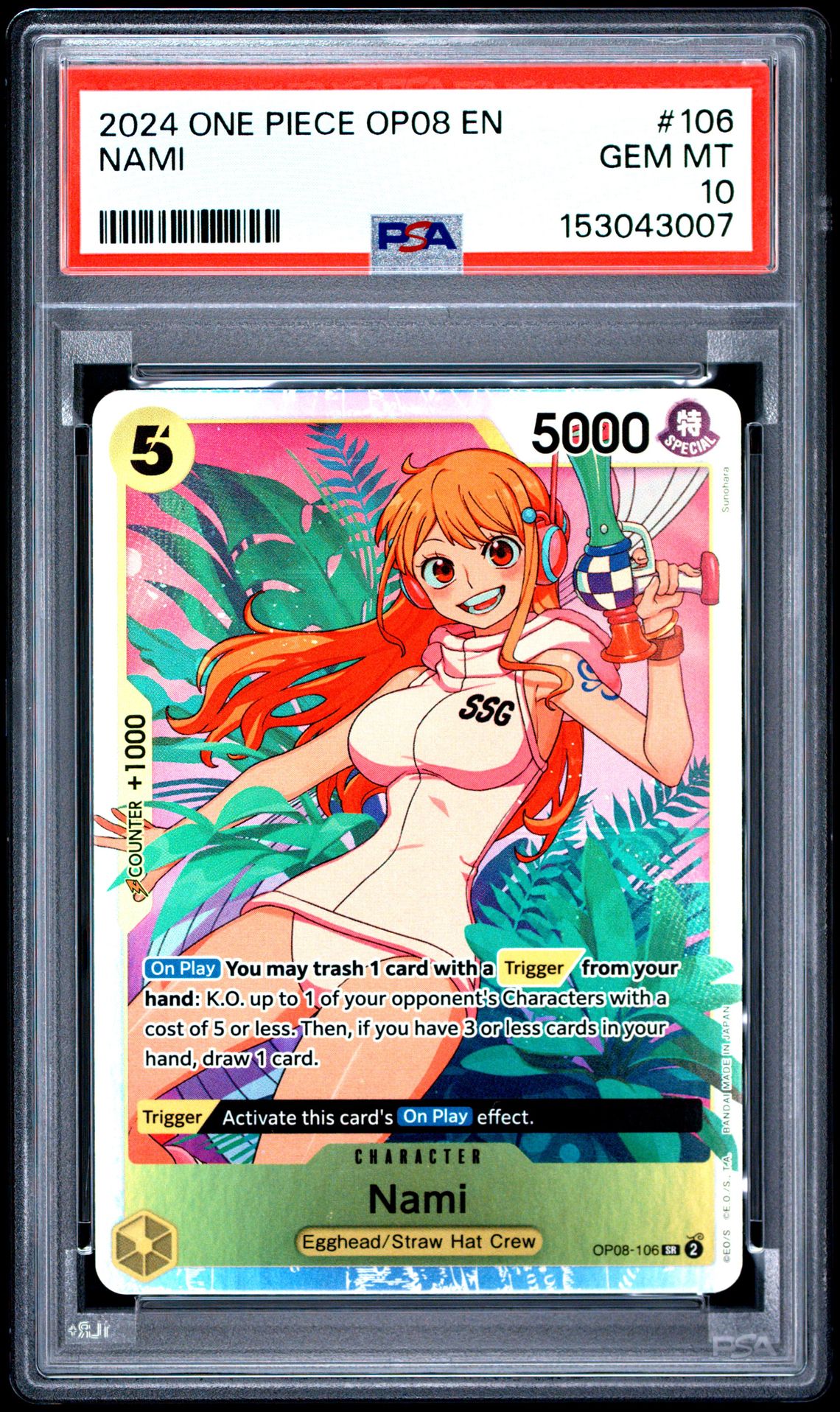 2024 One Piece Op08-Two Legends Nami #106 Gem Mt 10 front