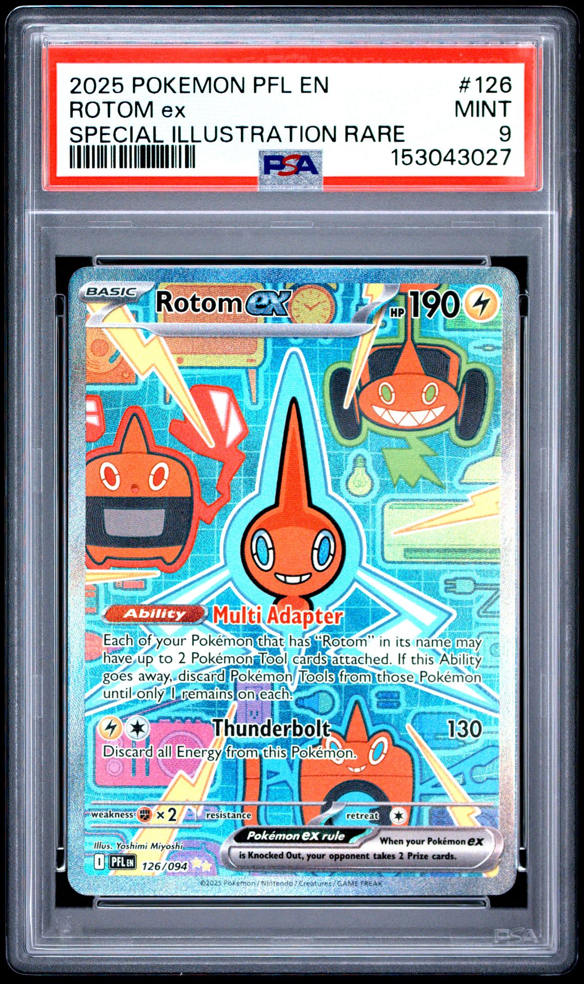2025 Pokemon Pfl En-Phantasmal Flames Rotom Ex #126 (Special Illustration Rare) Mint 9 front