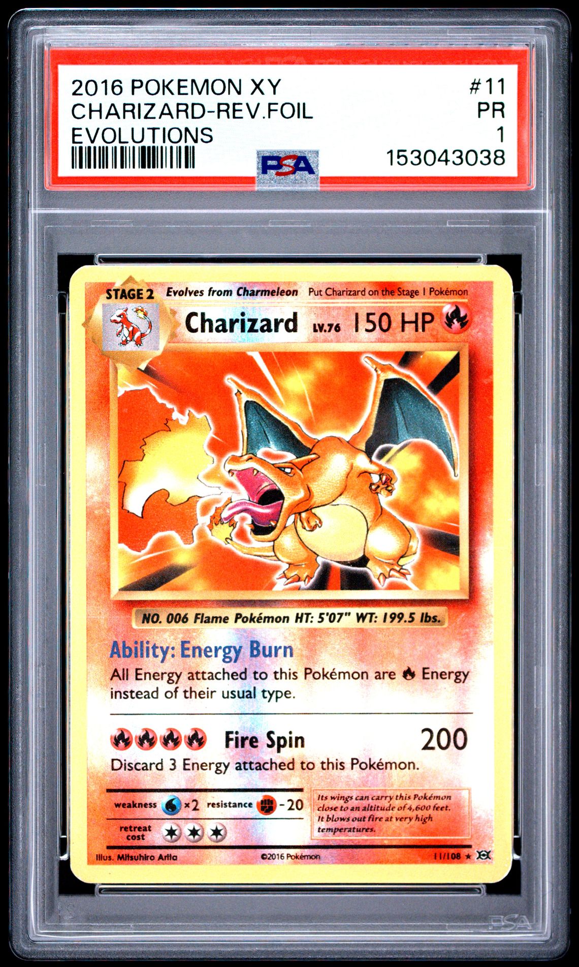 2016 Pokemon Xy Evolutions Charizard-Rev.foil #11 (Evolutions) Pr 1 front