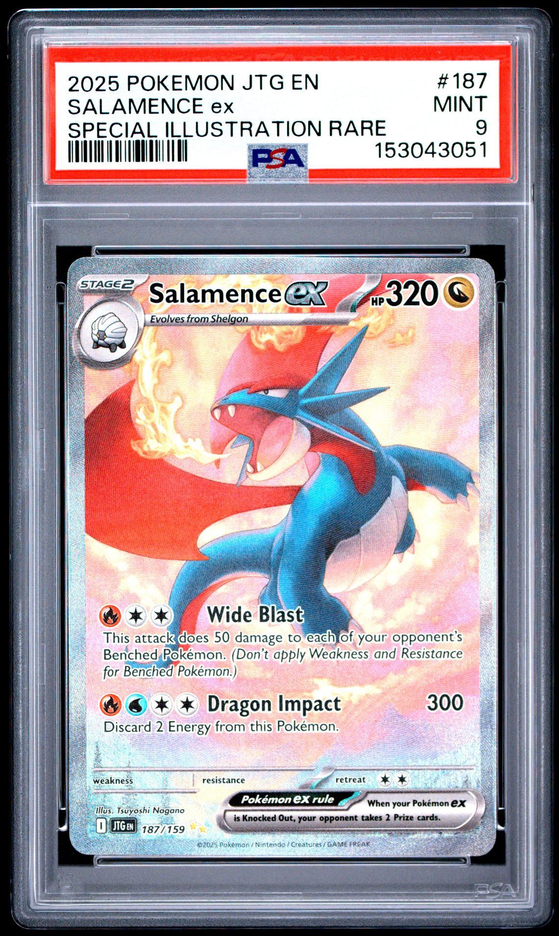 2025 Pokemon Jtg En-Journey Together Salamence Ex #187 (Special Illustration Rare) Mint 9 front