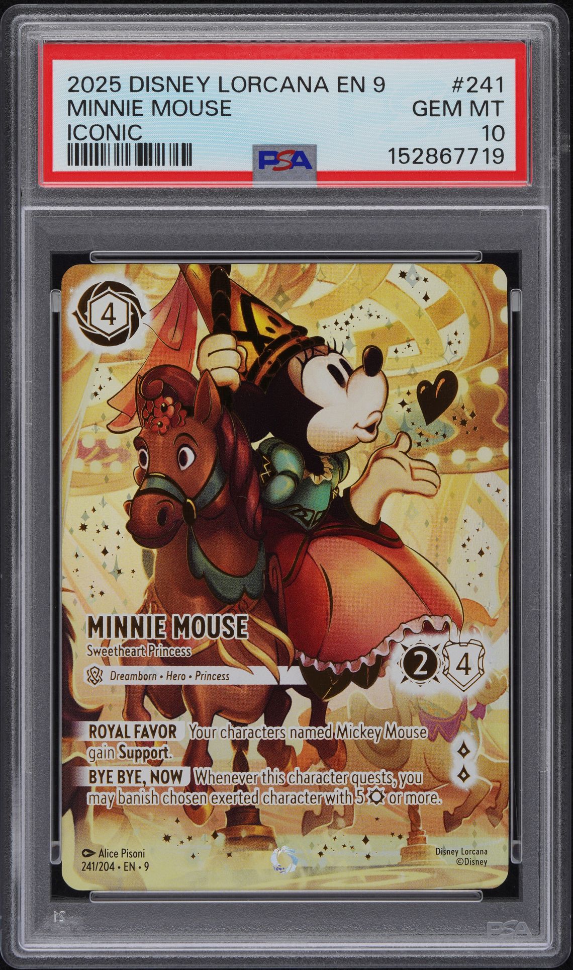 2025 Disney DISNEY LORCANA EN 9-FABLED ICONIC #241 Minnie Mouse front