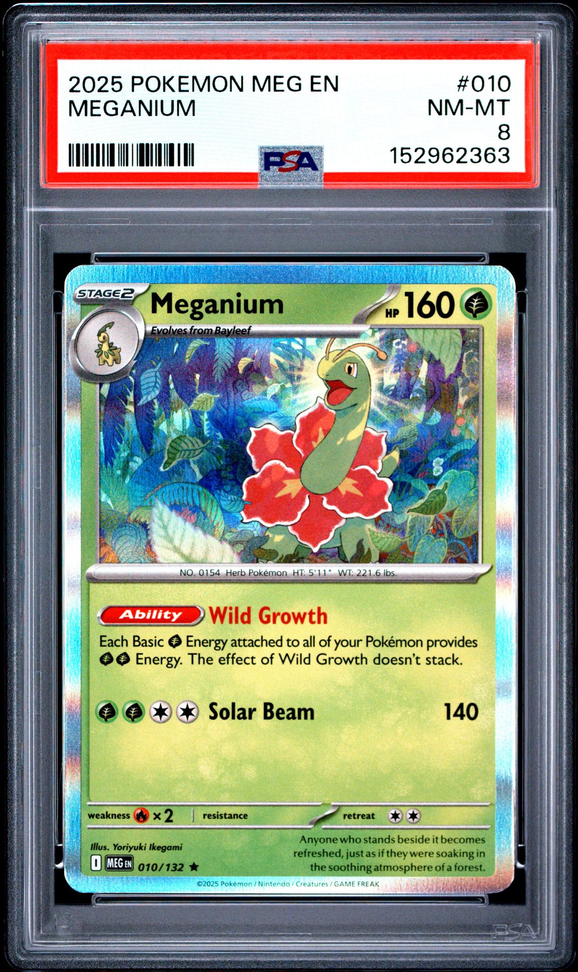 2025 Pokemon Meg En-Mega Evolution Meganium #010 Nm-Mt 8 front