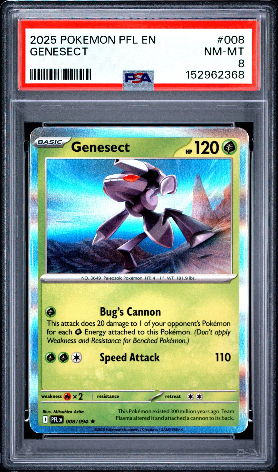 2025 Pokemon Pfl En-Phantasmal Flames Genesect #008 Nm-Mt 8 front