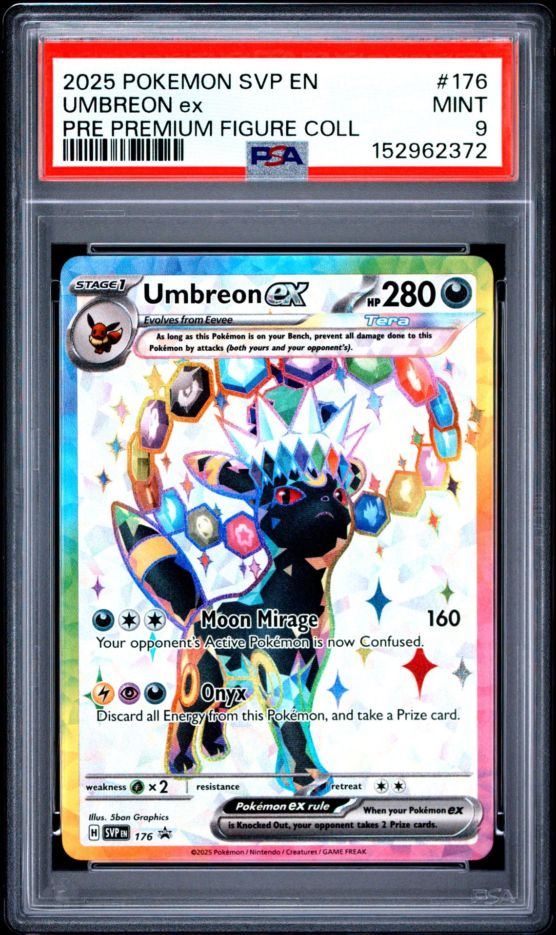 2025 Pokemon Svp En-Sv Black Star Promo Umbreon Ex #176 (Pre Premium Figure Coll) Mint 9 front