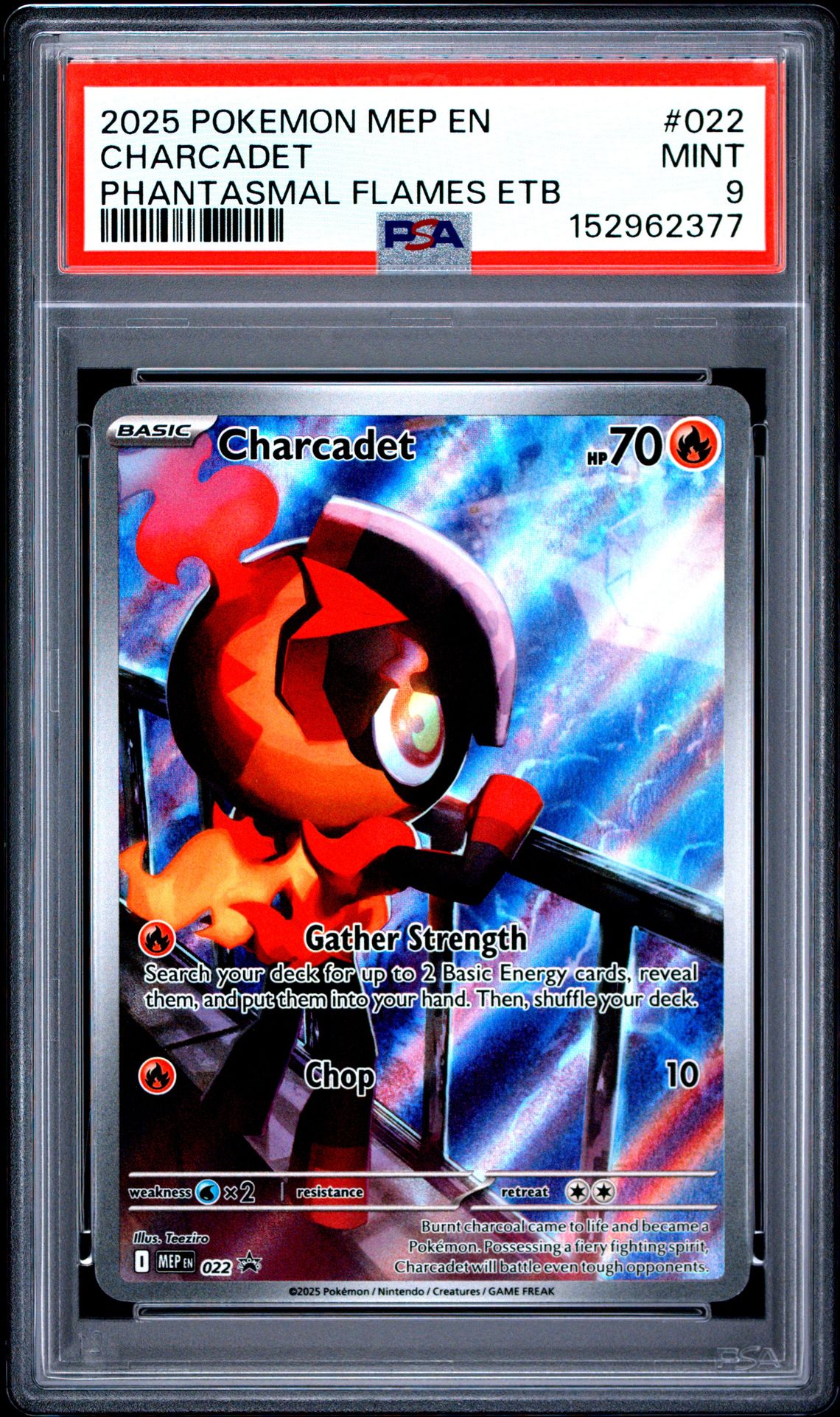 2025 Pokemon Mep En-Me Black Star Promo Charcadet #022 (Phantasmal Flames Etb) Mint 9 front