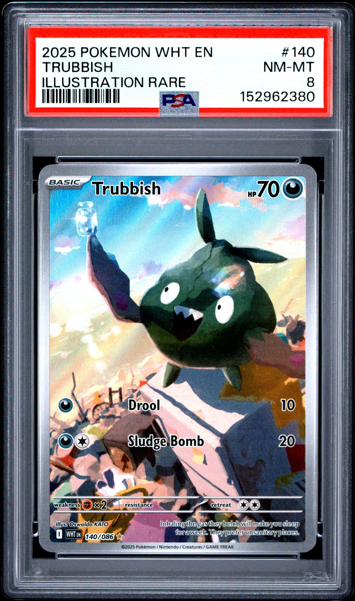 2025 Pokemon Wht En-White Flare Trubbish #140 (Illustration Rare) Nm-Mt 8 front