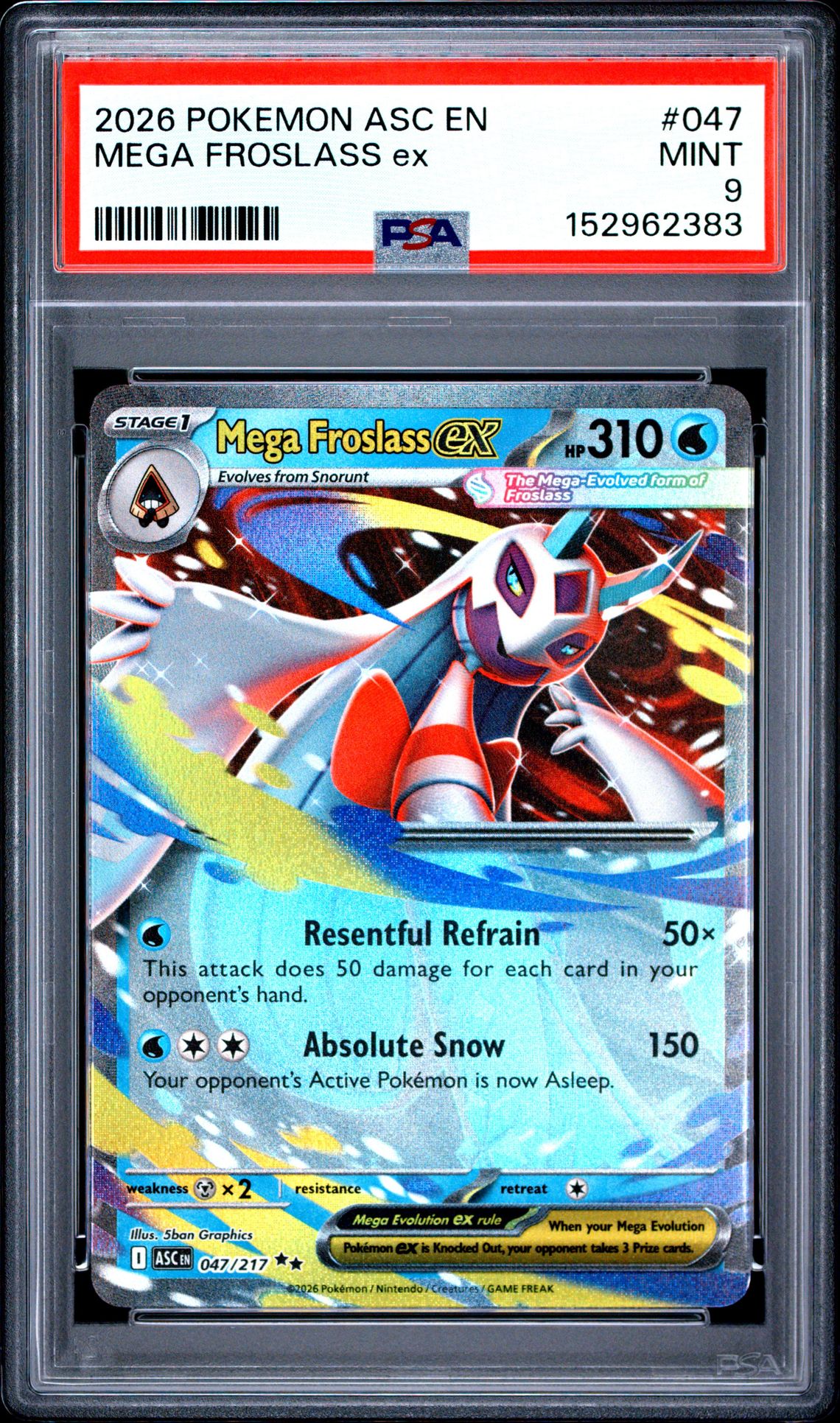 2026 Pokemon Asc En-Ascended Heroes Mega Froslass Ex #047 Mint 9 front
