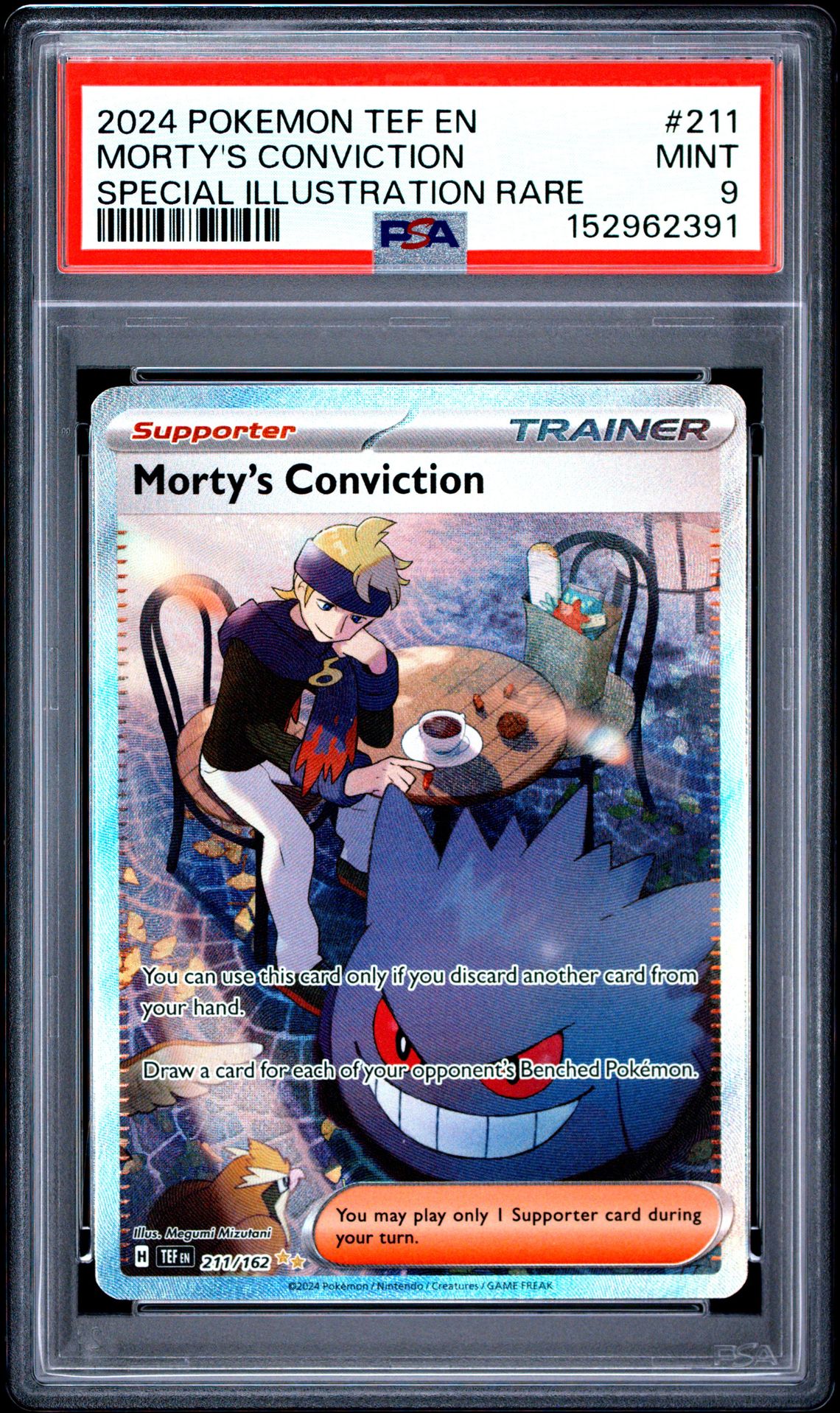 2024 Pokemon Tef En-Temporal Forces Morty's Conviction #211 (Special Illustration Rare) Mint 9 front