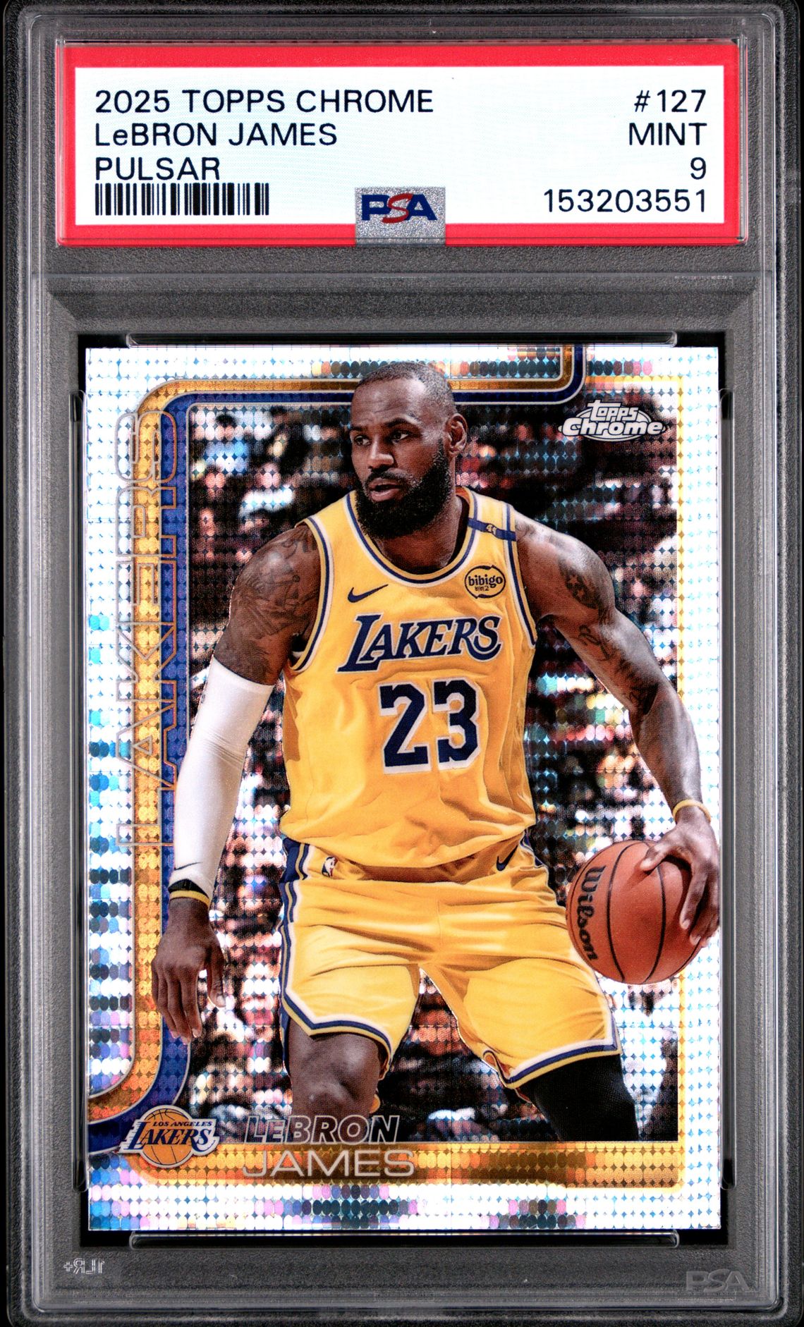 2025 Topps Chrome Lebron James #127 (Pulsar) Mint 9 front
