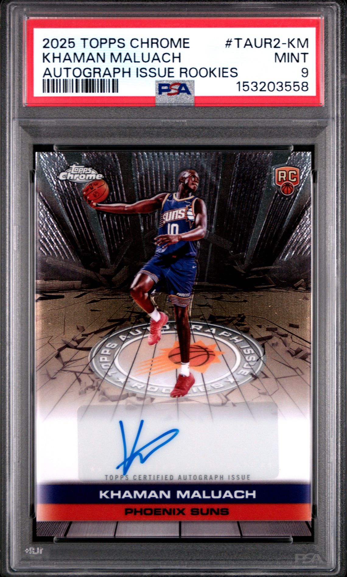 2025 Topps Chrome Autograph Issue Rookies Khaman Maluach #Taur2-Km Mint 9 front