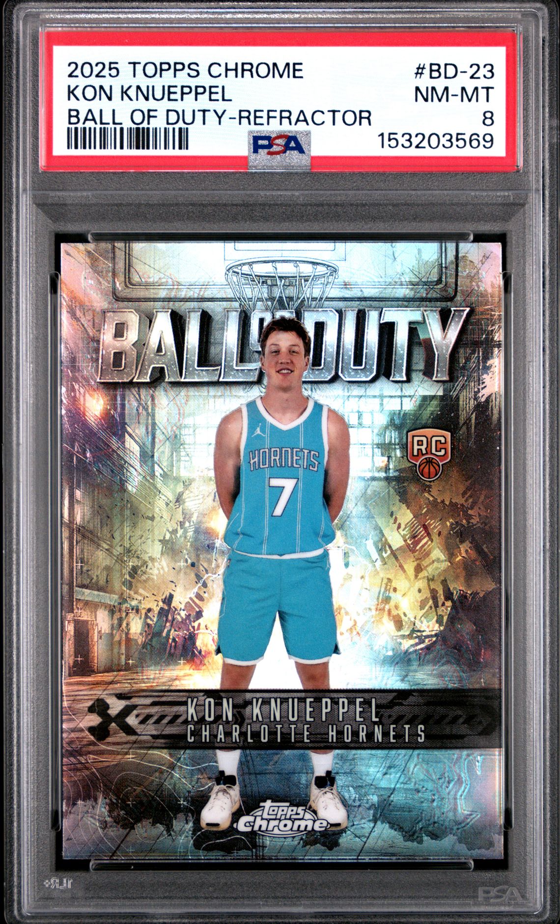 2025 Topps Chrome Ball Of Duty Kon Knueppel #Bd-23 (Ball Of Duty-Refractor) Nm-Mt 8 front