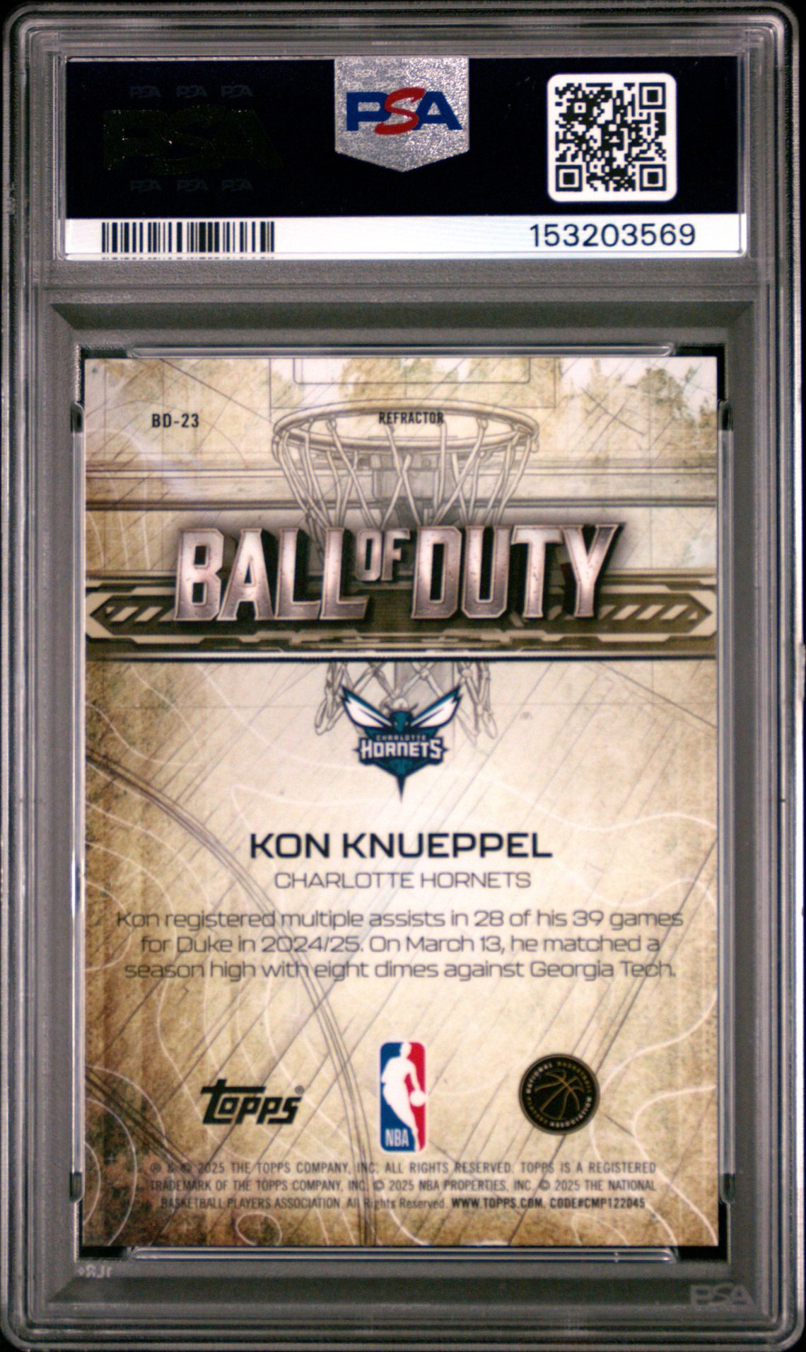 2025 Topps Chrome Ball Of Duty Kon Knueppel #Bd-23 (Ball Of Duty-Refractor) Nm-Mt 8 back