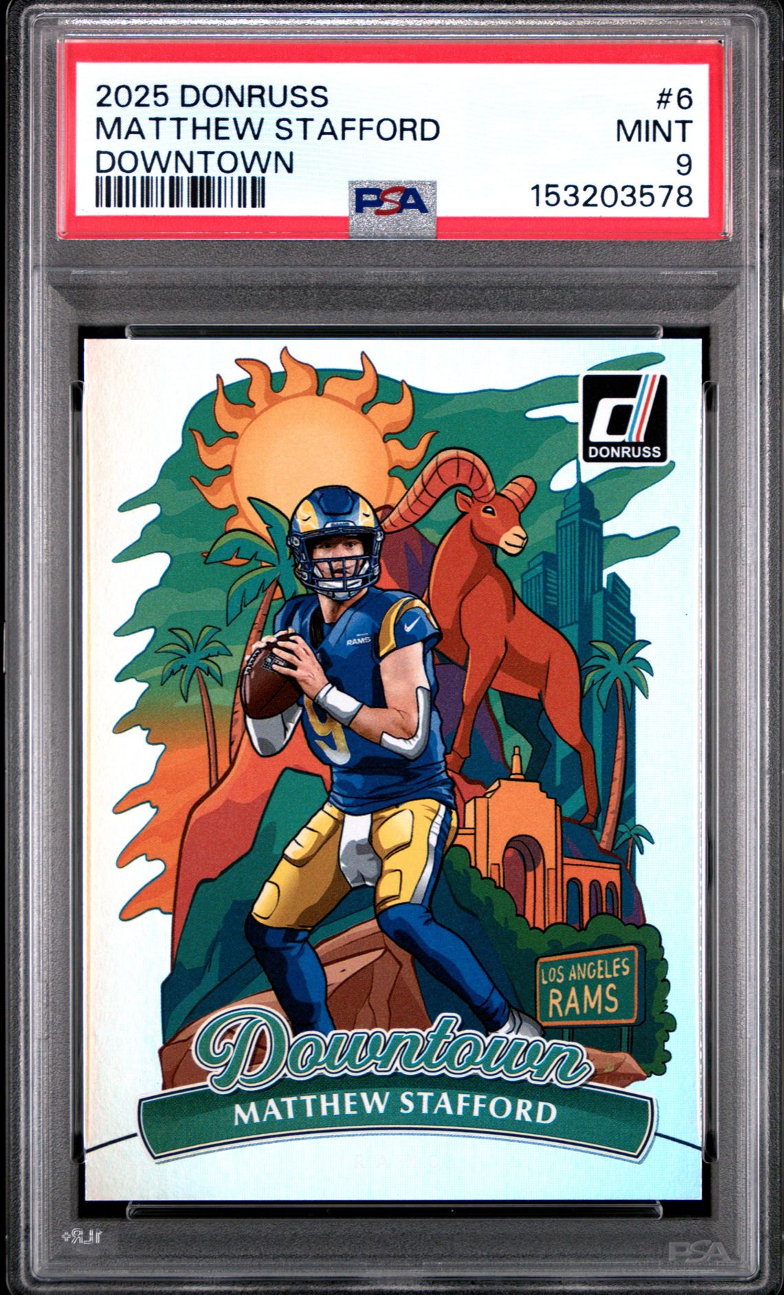 2025 Panini Donruss Downtown Matthew Stafford #6 Mint 9 front