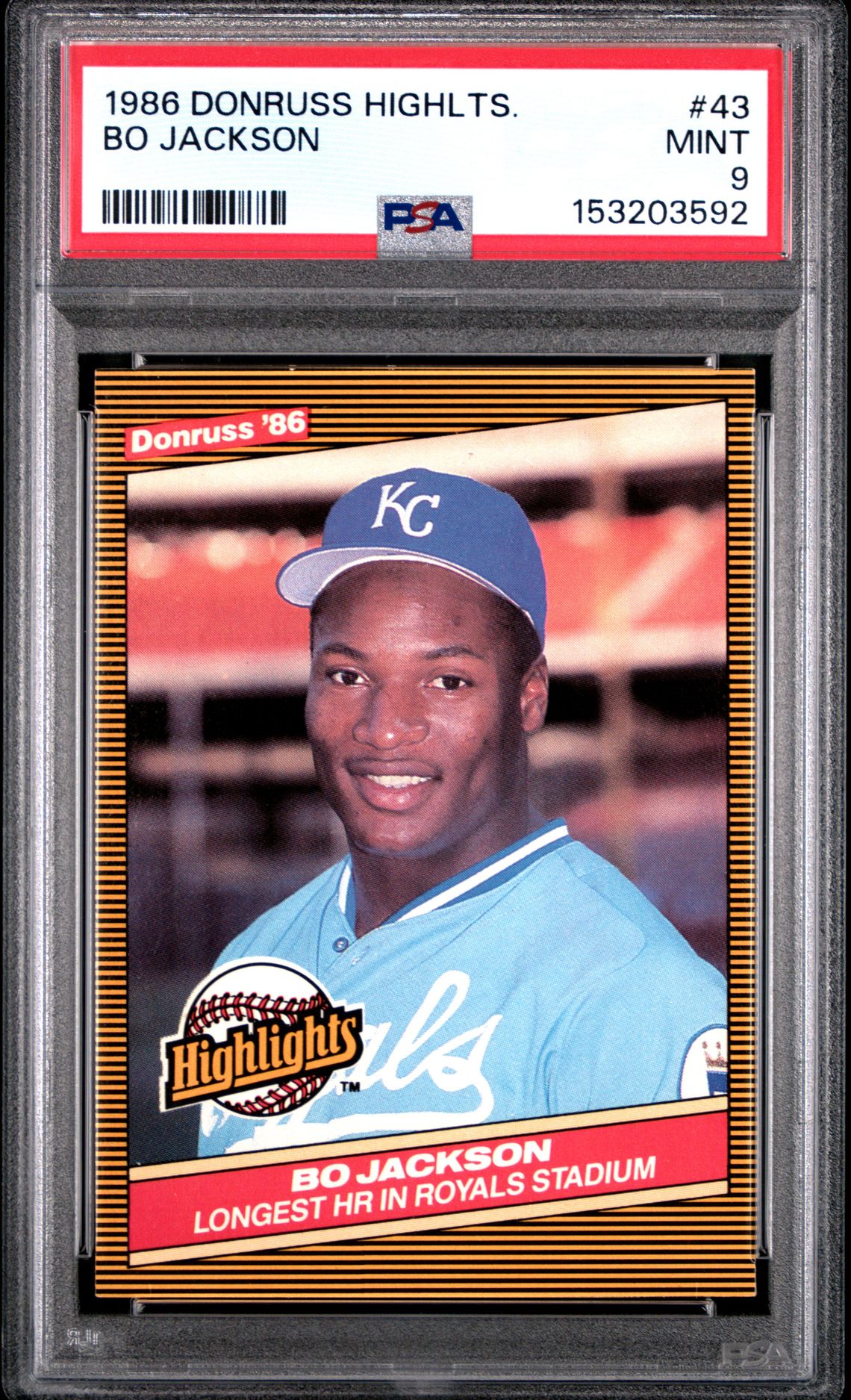 1986 Donruss Highlights Bo Jackson #43 Mint 9 front