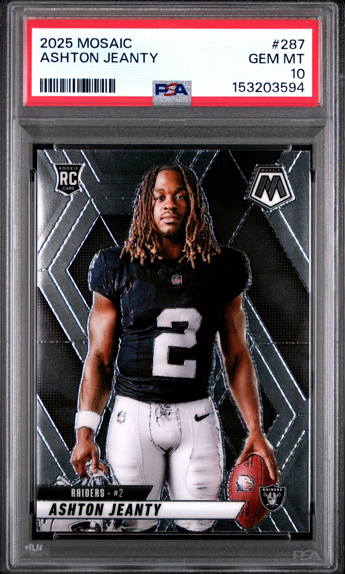 2025 Panini Mosaic Ashton Jeanty #287 Gem Mt 10 front