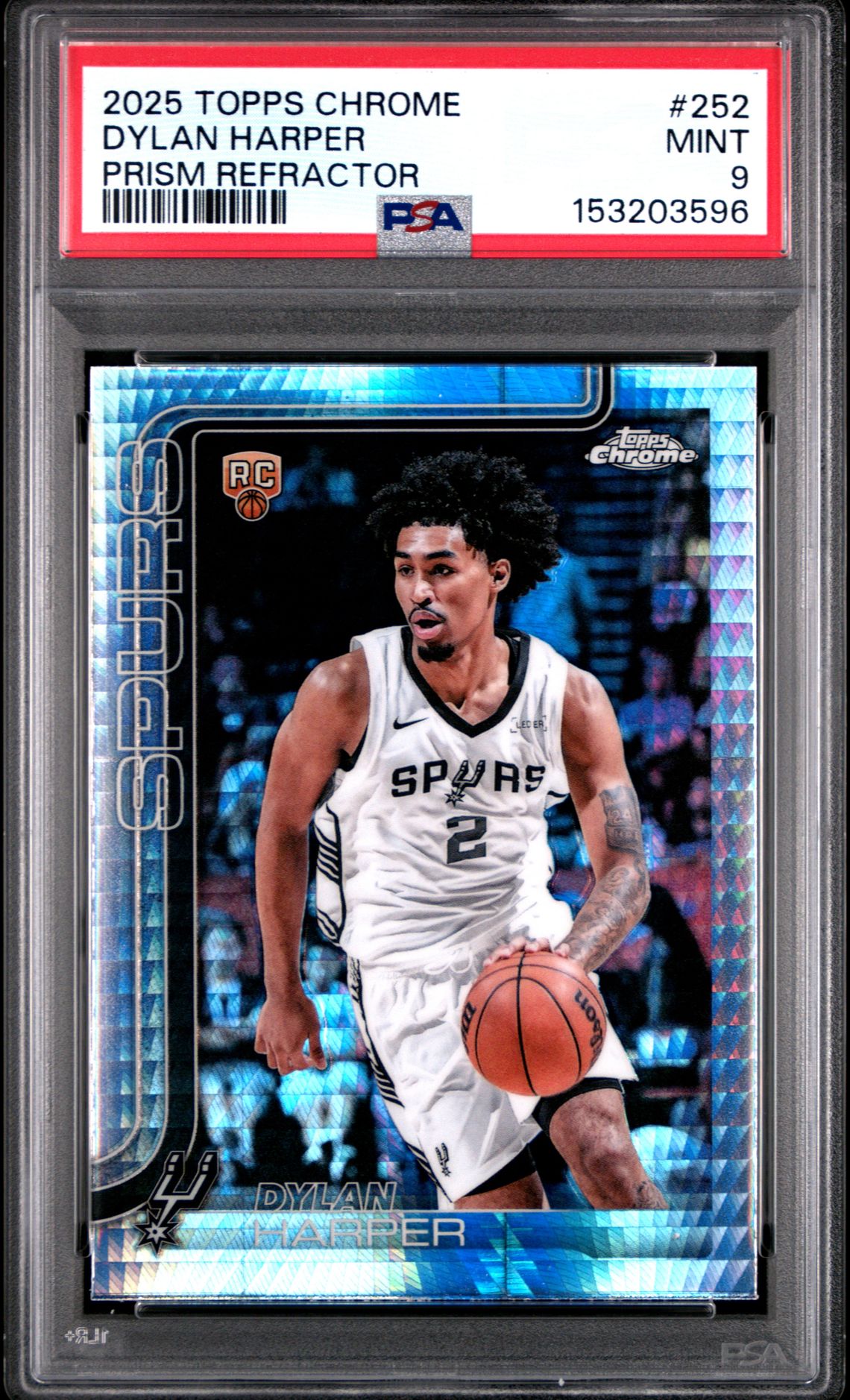 2025 Topps Chrome Dylan Harper #252 (Prism Refractor) Mint 9 front