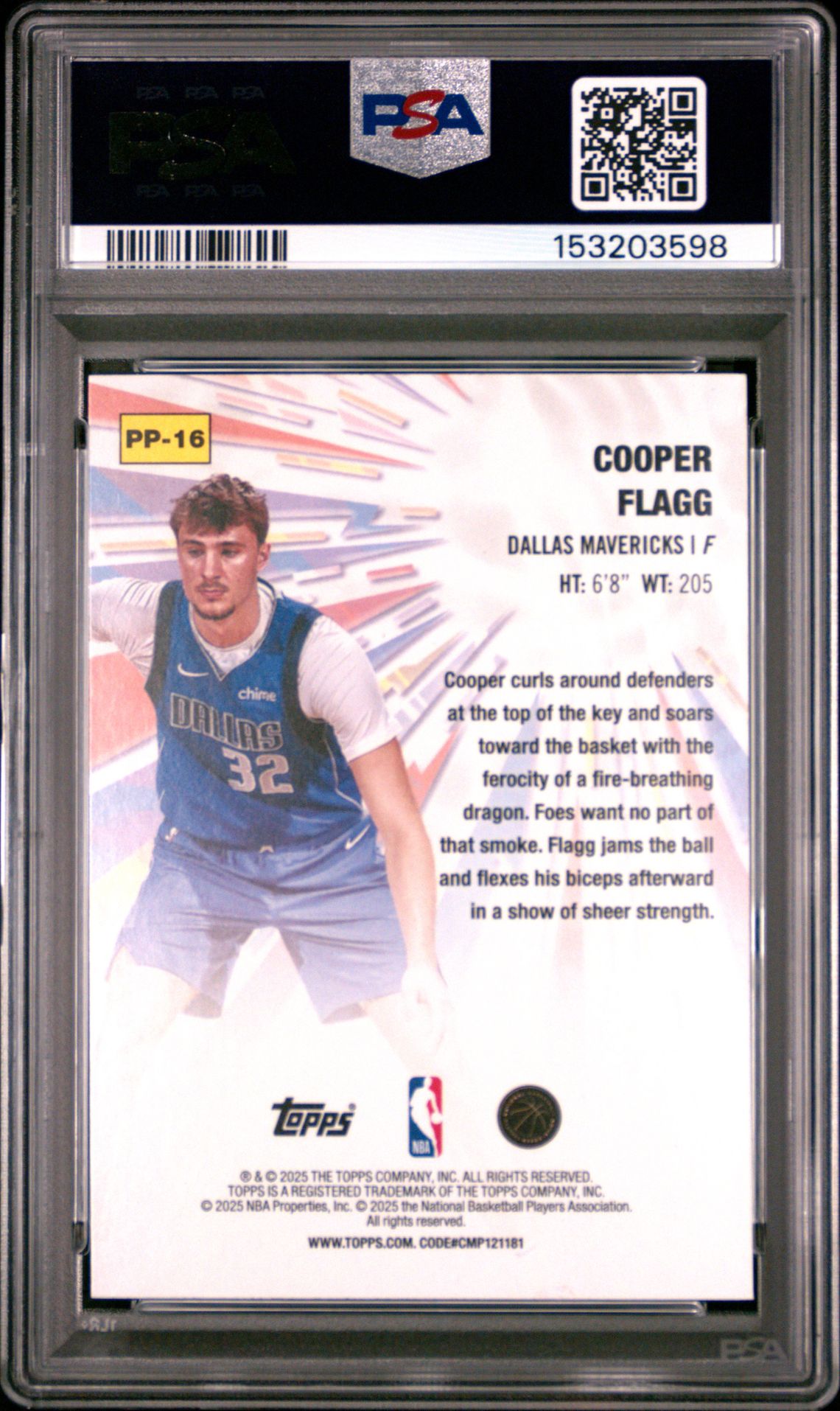 2025 Topps Power Players Cooper Flagg #Pp-16 Nm-Mt 8 back