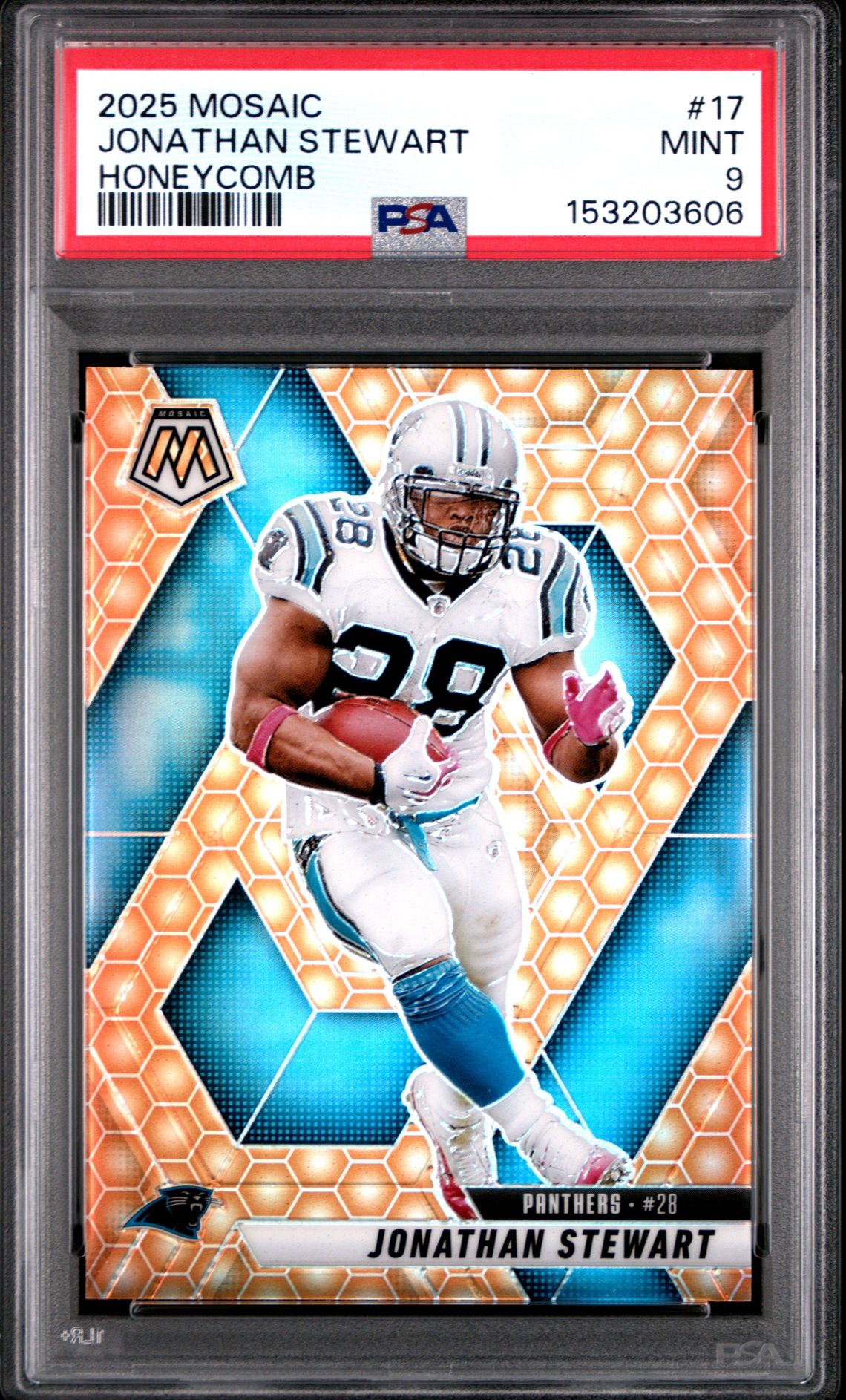 2025 Panini Mosaic Jonathan Stewart #17 (Honeycomb) Mint 9 front