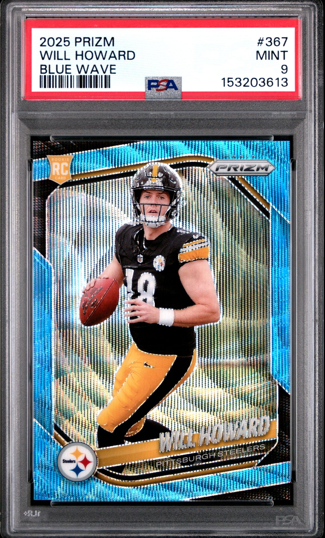 2025 Panini Prizm Will Howard #367 (Blue Wave) Mint 9 front