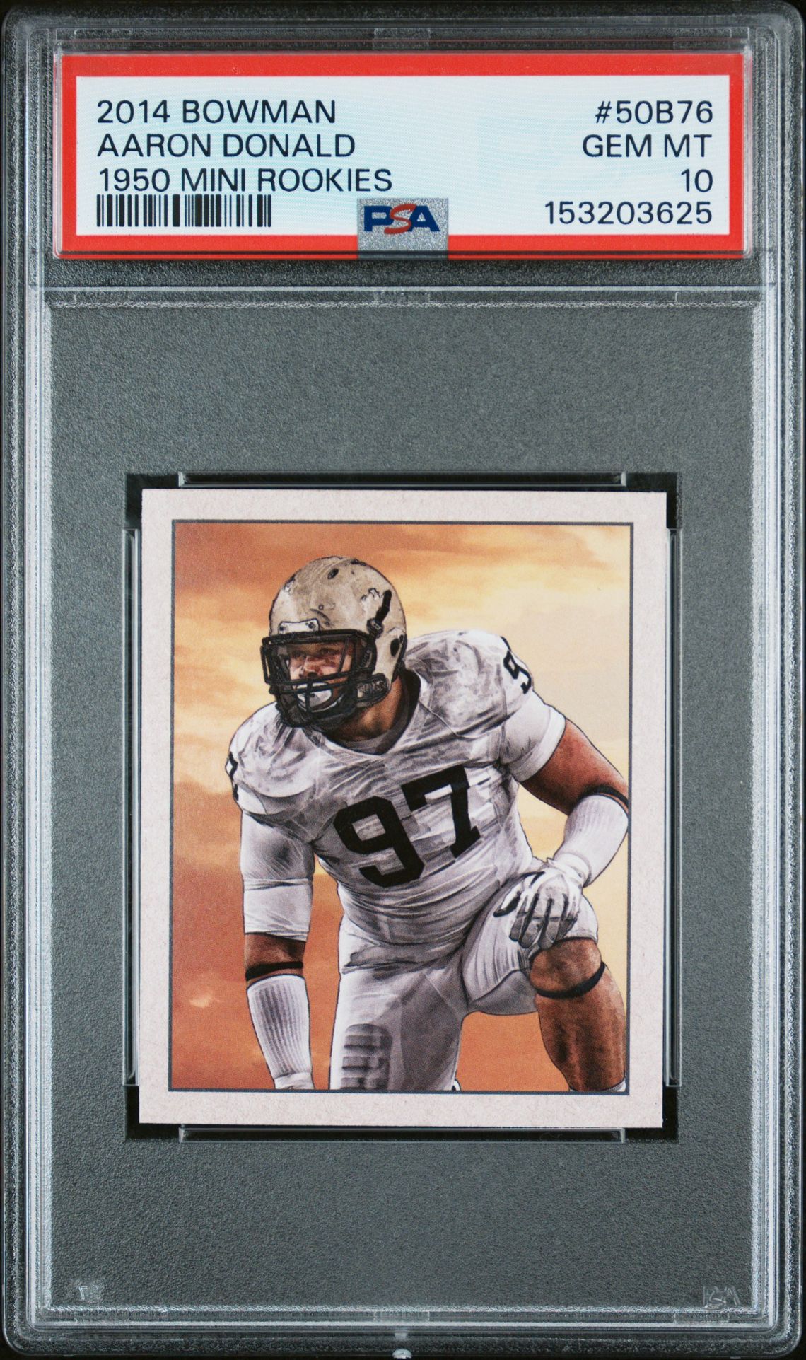 2014 Bowman 1950 Mini Rookies Aaron Donald #50B76 (1950 Mini Rookies) Gem Mt 10 front