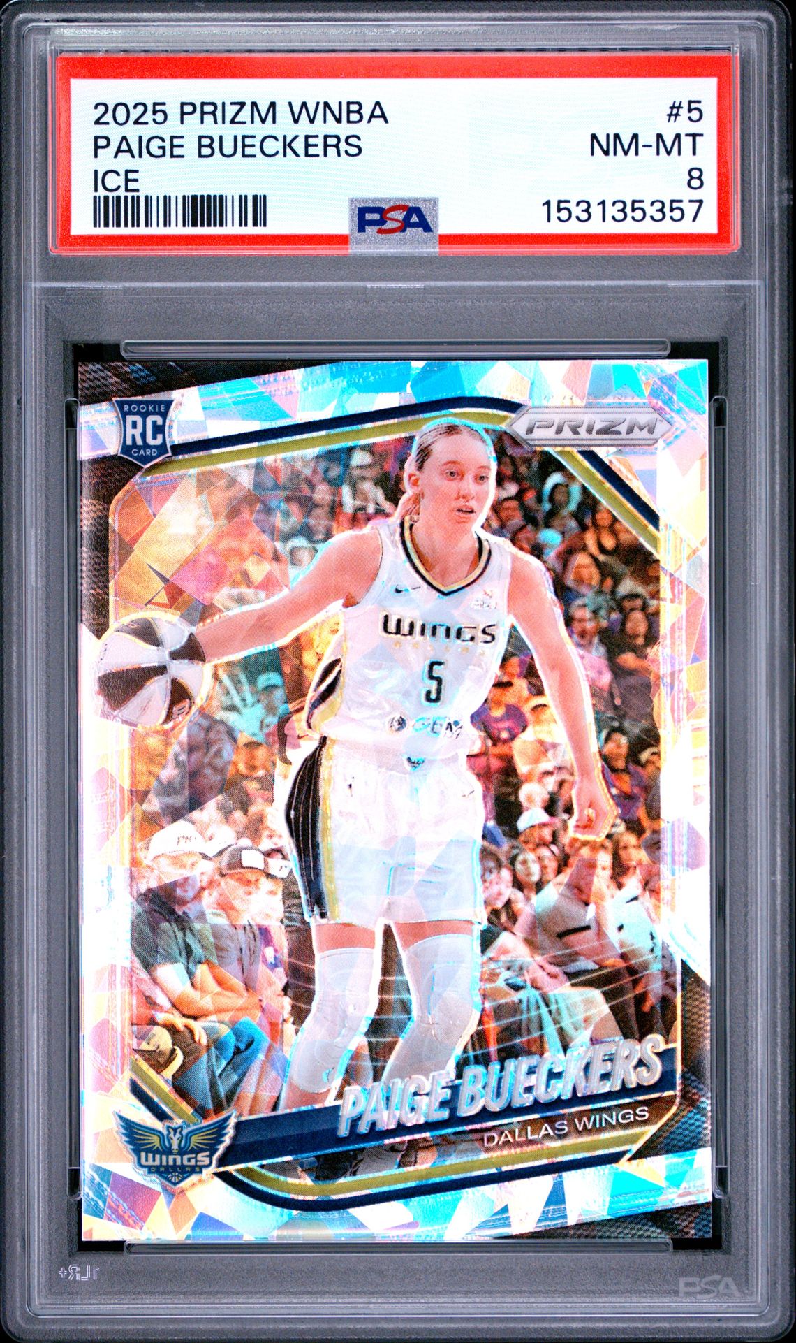 2025 Panini Prizm Wnba Paige Bueckers #5 (Ice) Nm-Mt 8 front