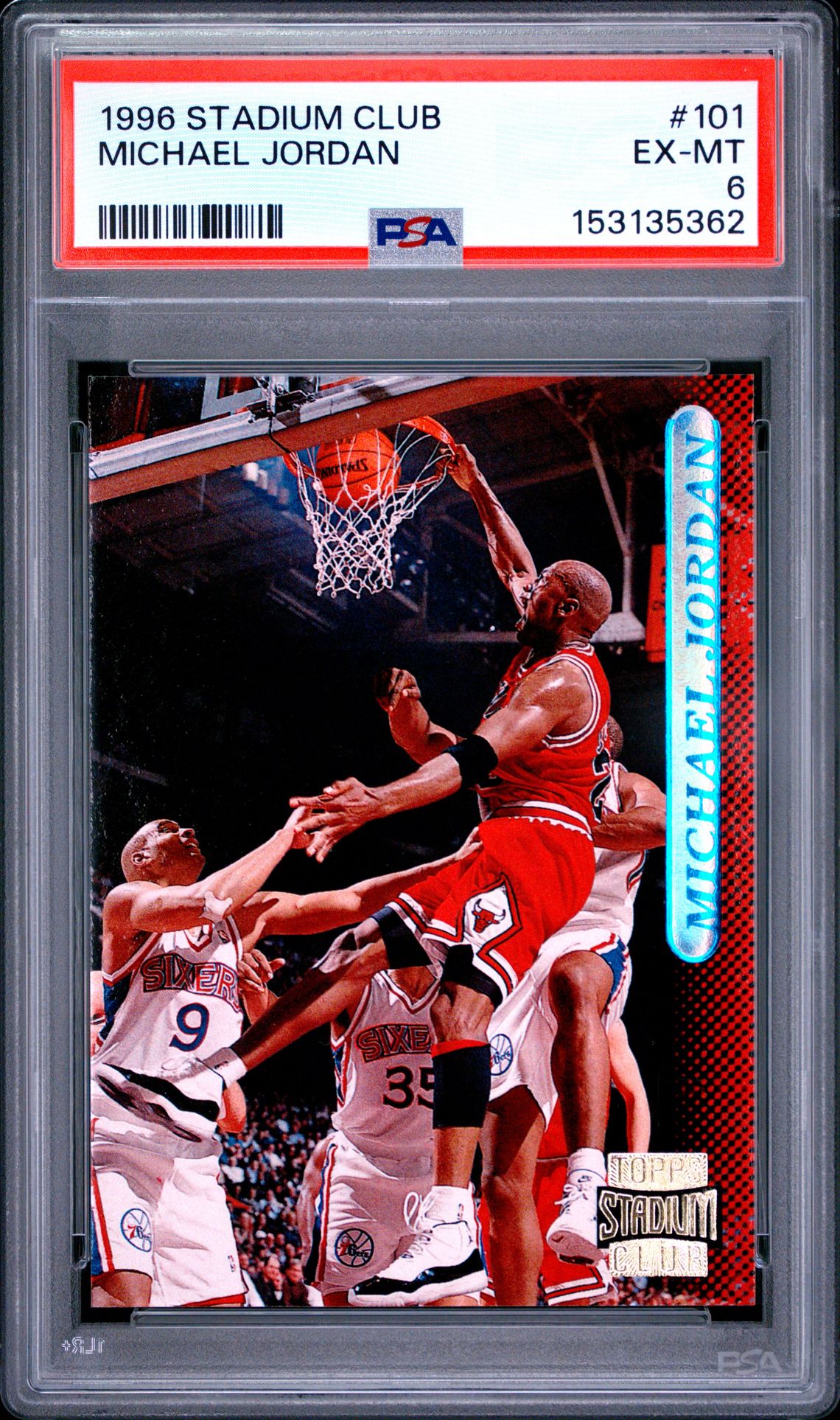 1996 Stadium Club Michael Jordan #101 Ex-Mt 6 front