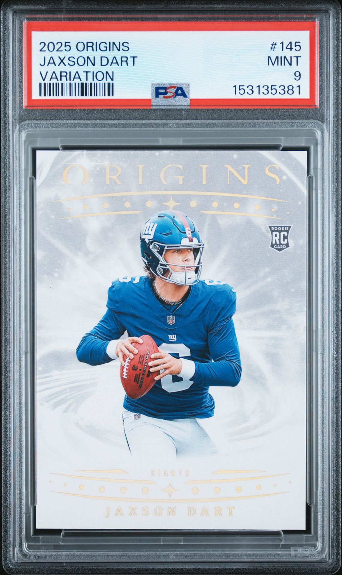 2025 Panini Origins Jaxson Dart #145 (Variation) Mint 9 front