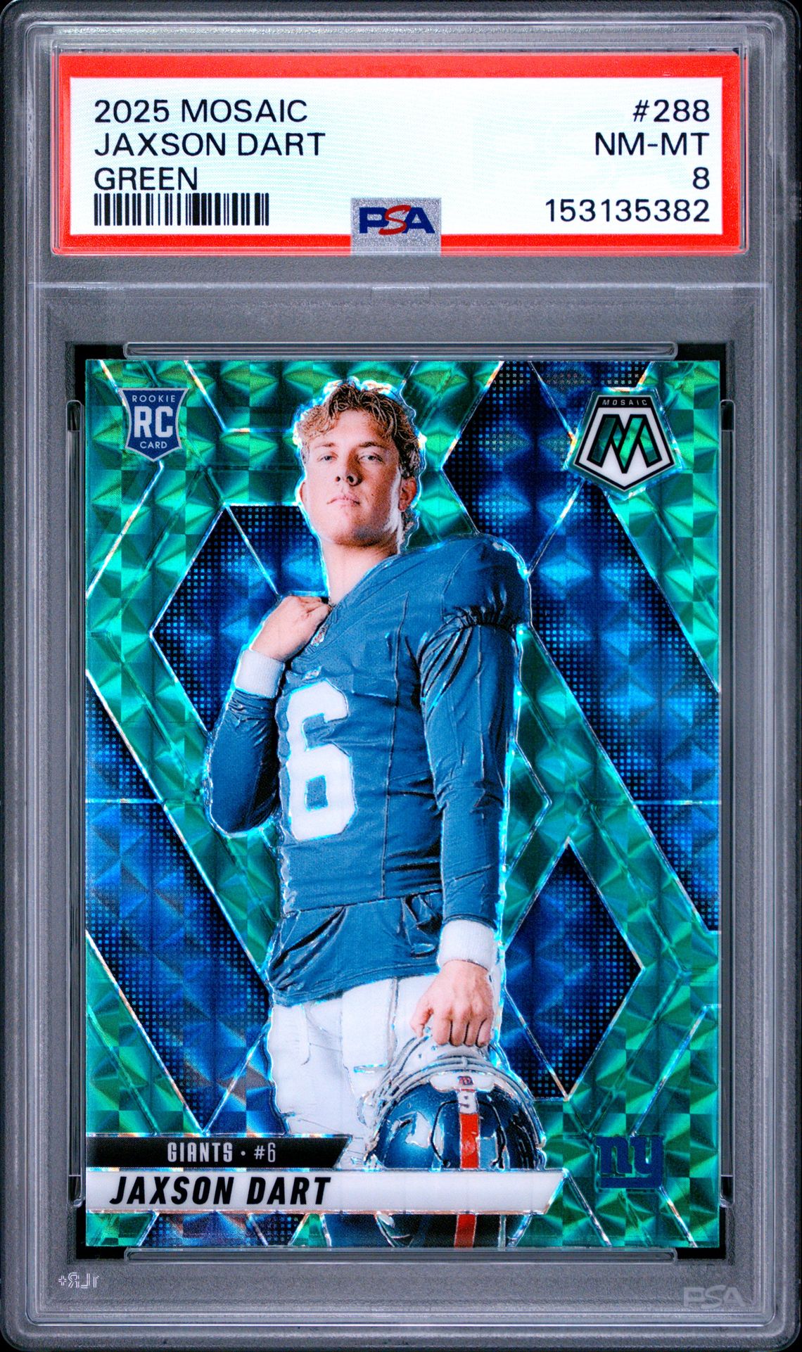 2025 Panini Mosaic Jaxson Dart #288 (Green) Nm-Mt 8 front