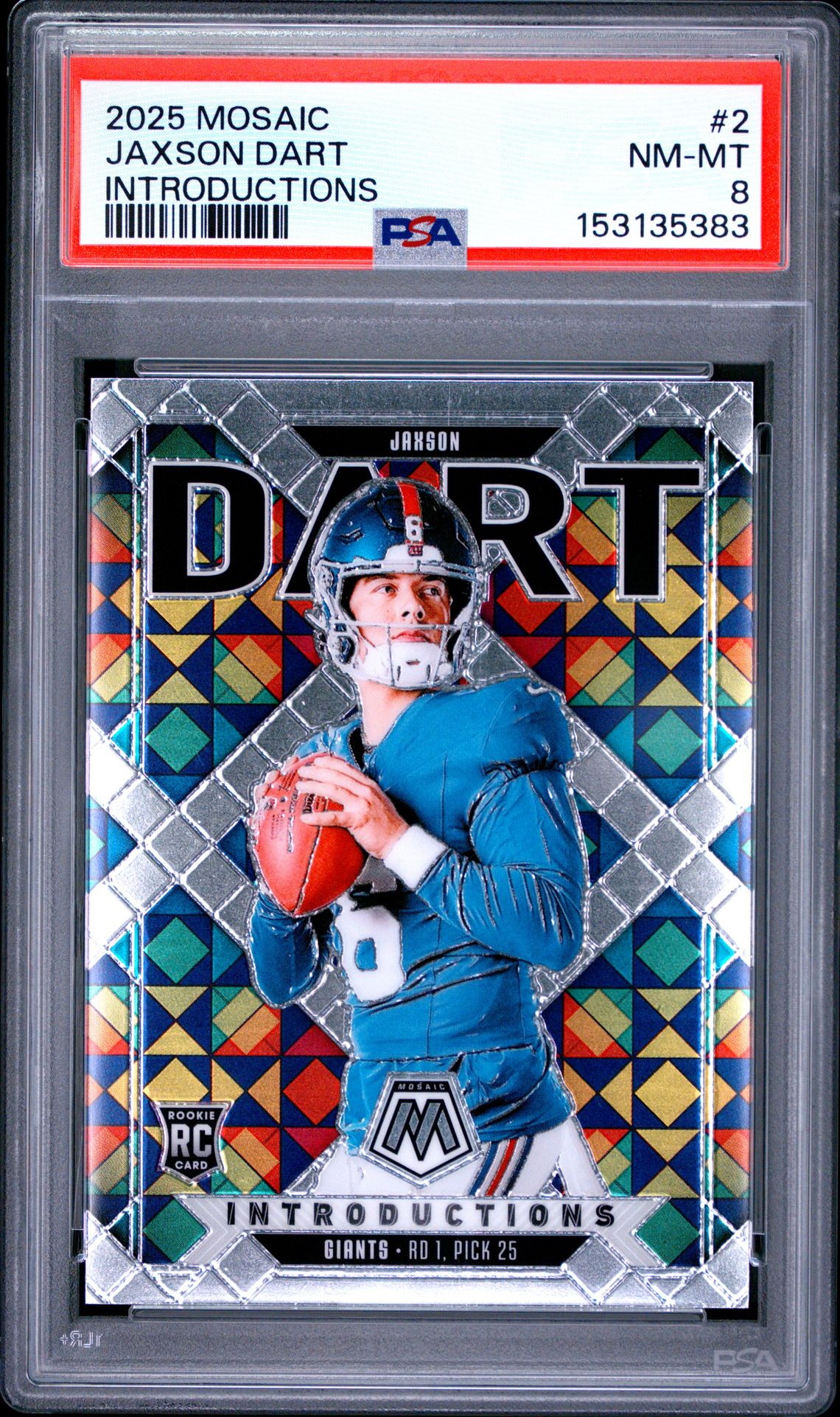 2025 Panini Mosaic Introductions Jaxson Dart #2 Nm-Mt 8 front
