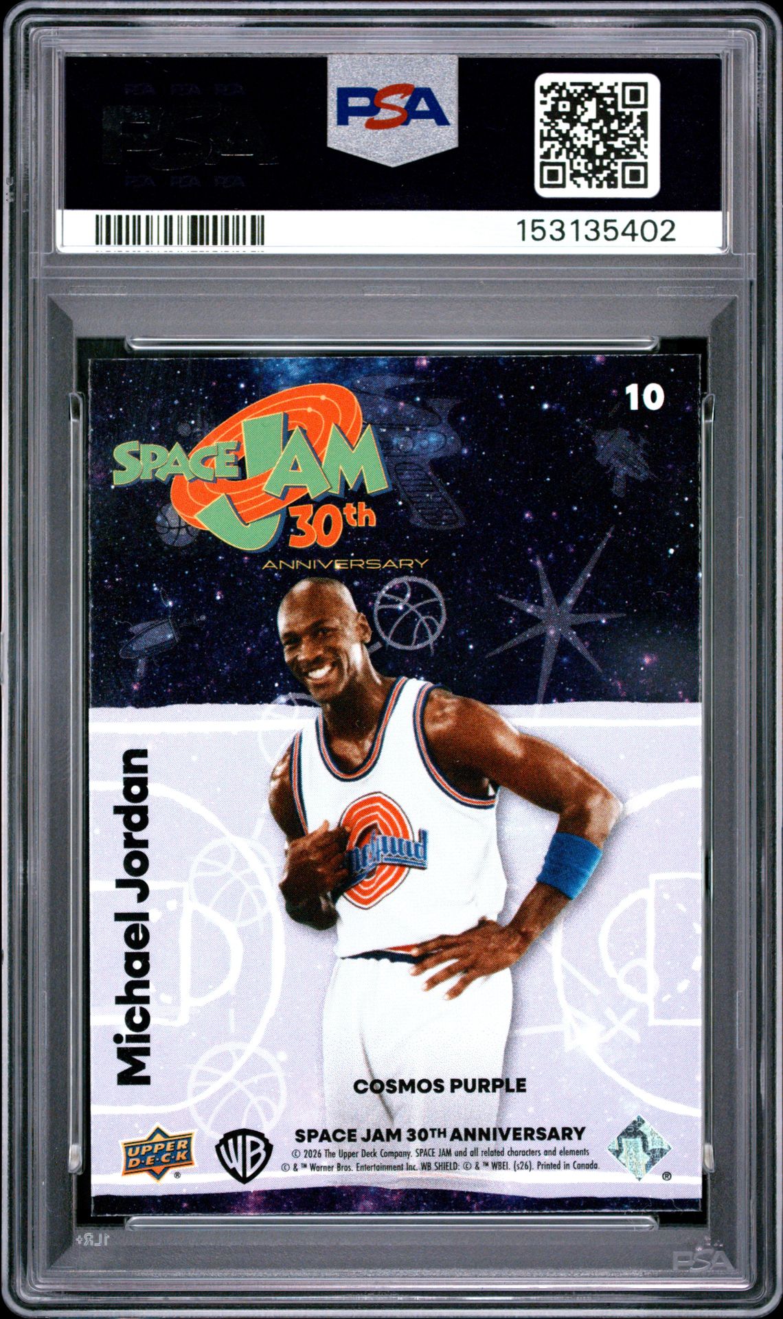2026 Upper Deck Space Jam 30Th Anniversary Michael Jordan #10 (30Th Aniv-Cosmos Purple) Mint 9 back