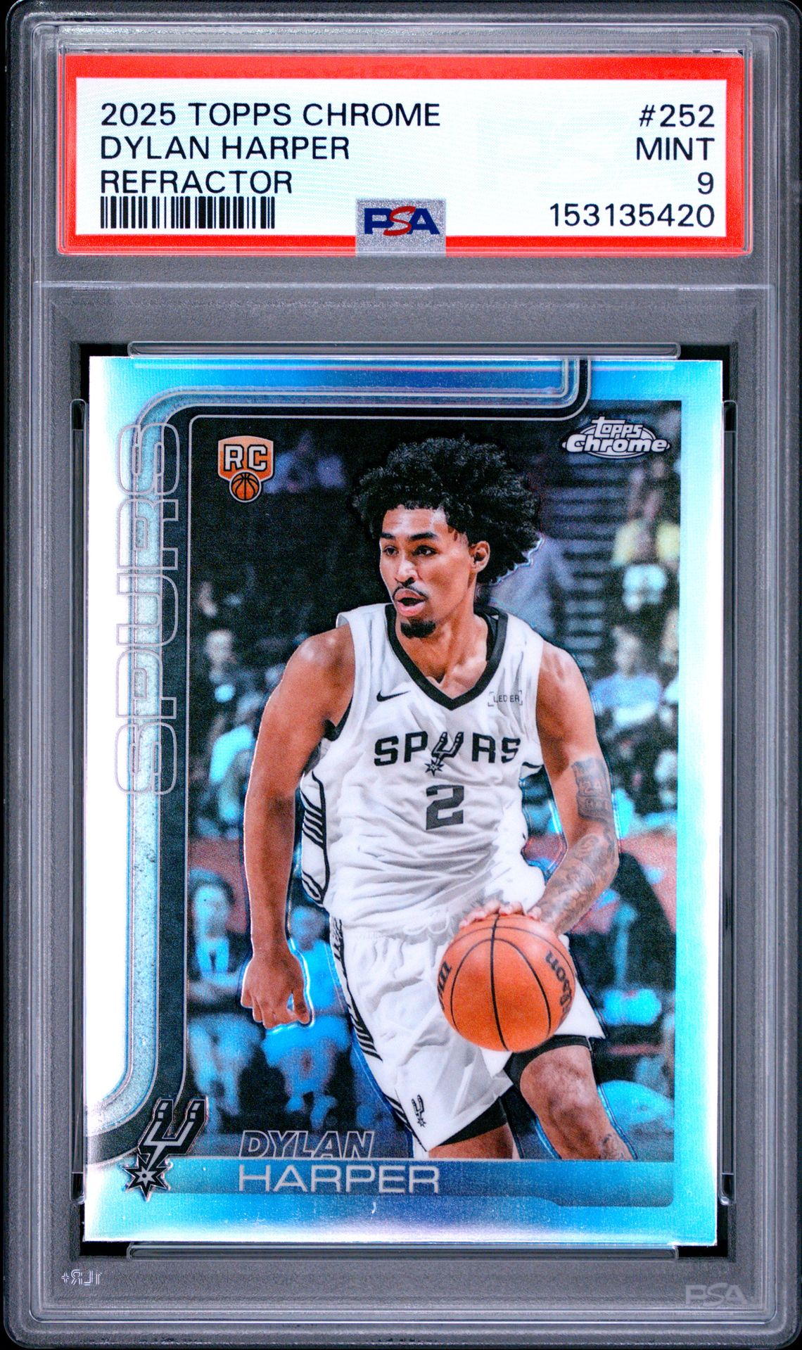 2025 Topps Chrome Dylan Harper #252 (Refractor) Mint 9 front