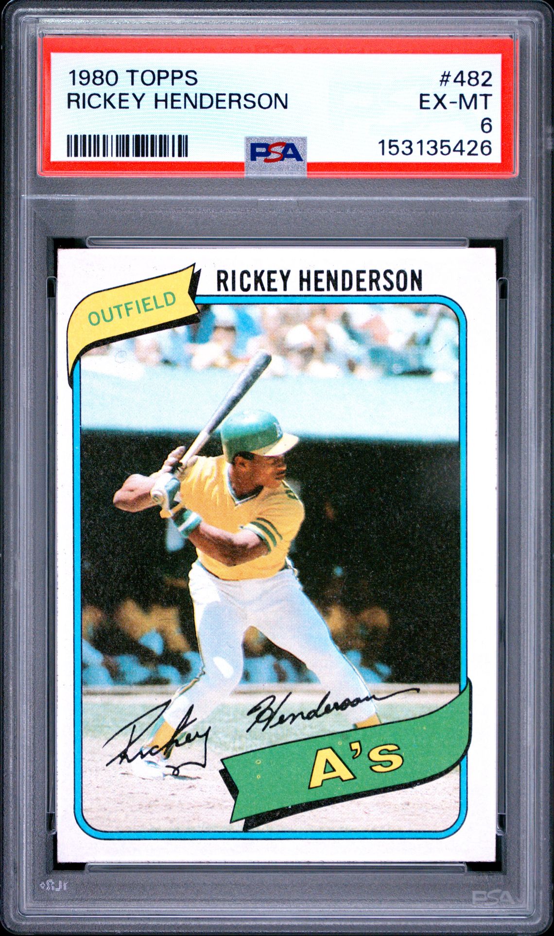 1980 Topps Rickey Henderson #482 Ex-Mt 6 front