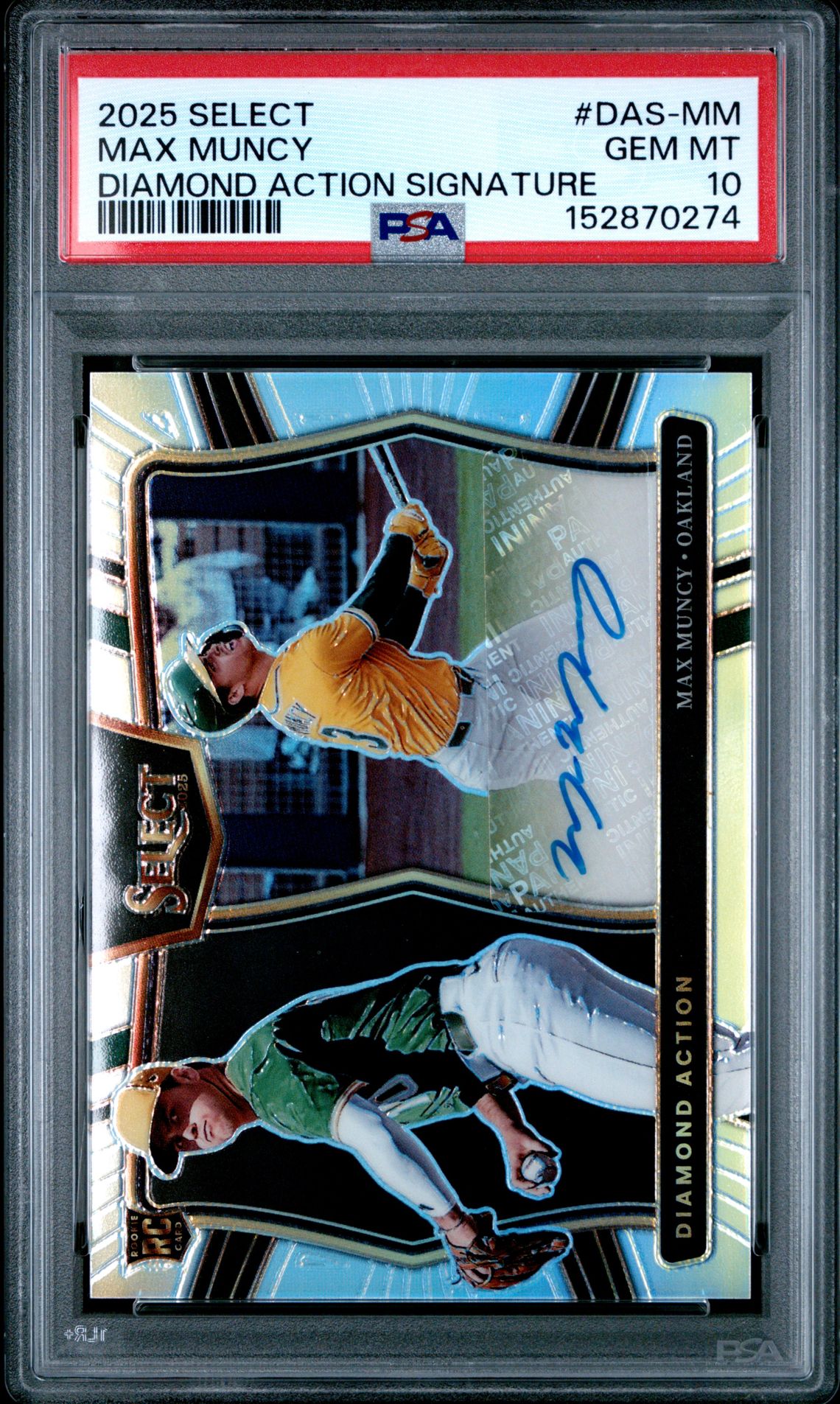 2025 Panini Select Diamond Action Signatures Max Muncy #Das-Mm Gem Mt 10 front