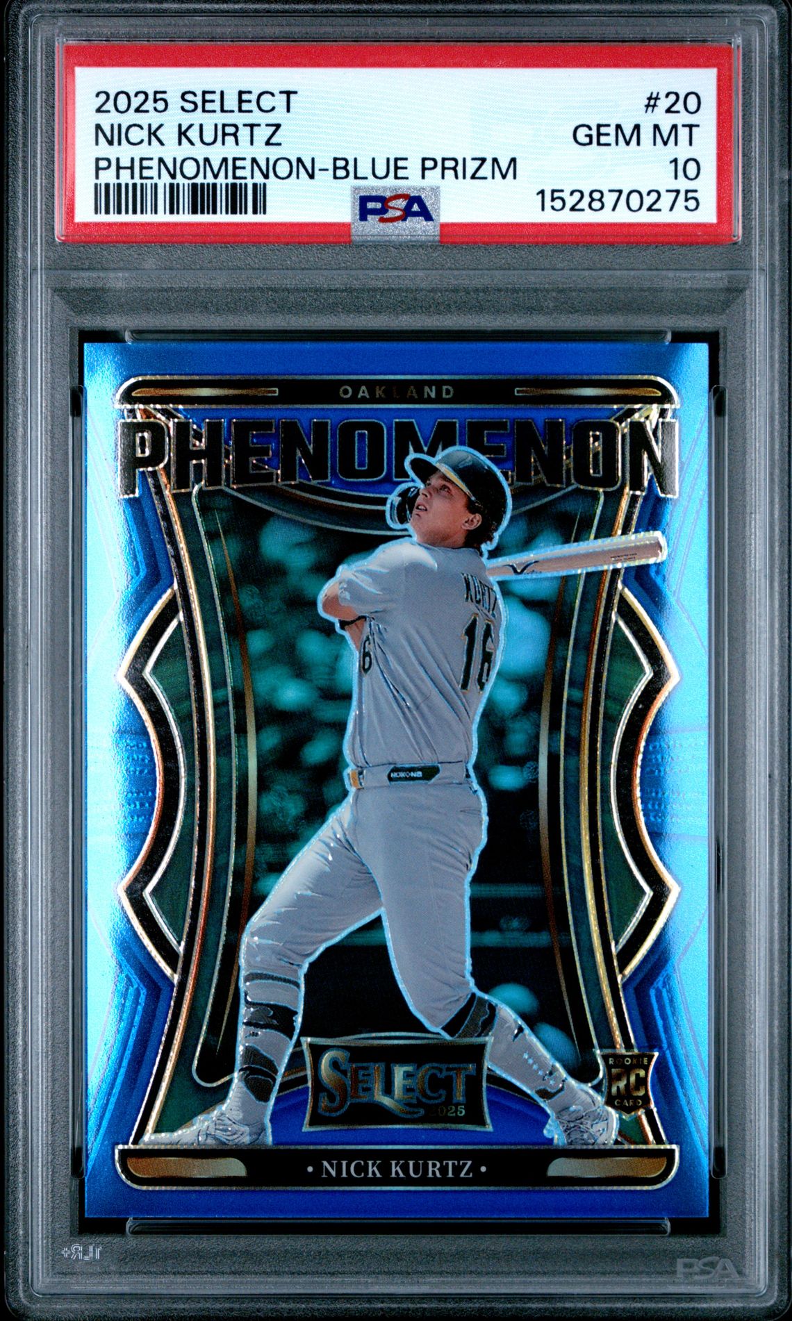 2025 Panini Select Phenomenon Nick Kurtz #20 (Phenomenon-Blue Prizm) Gem Mt 10 front