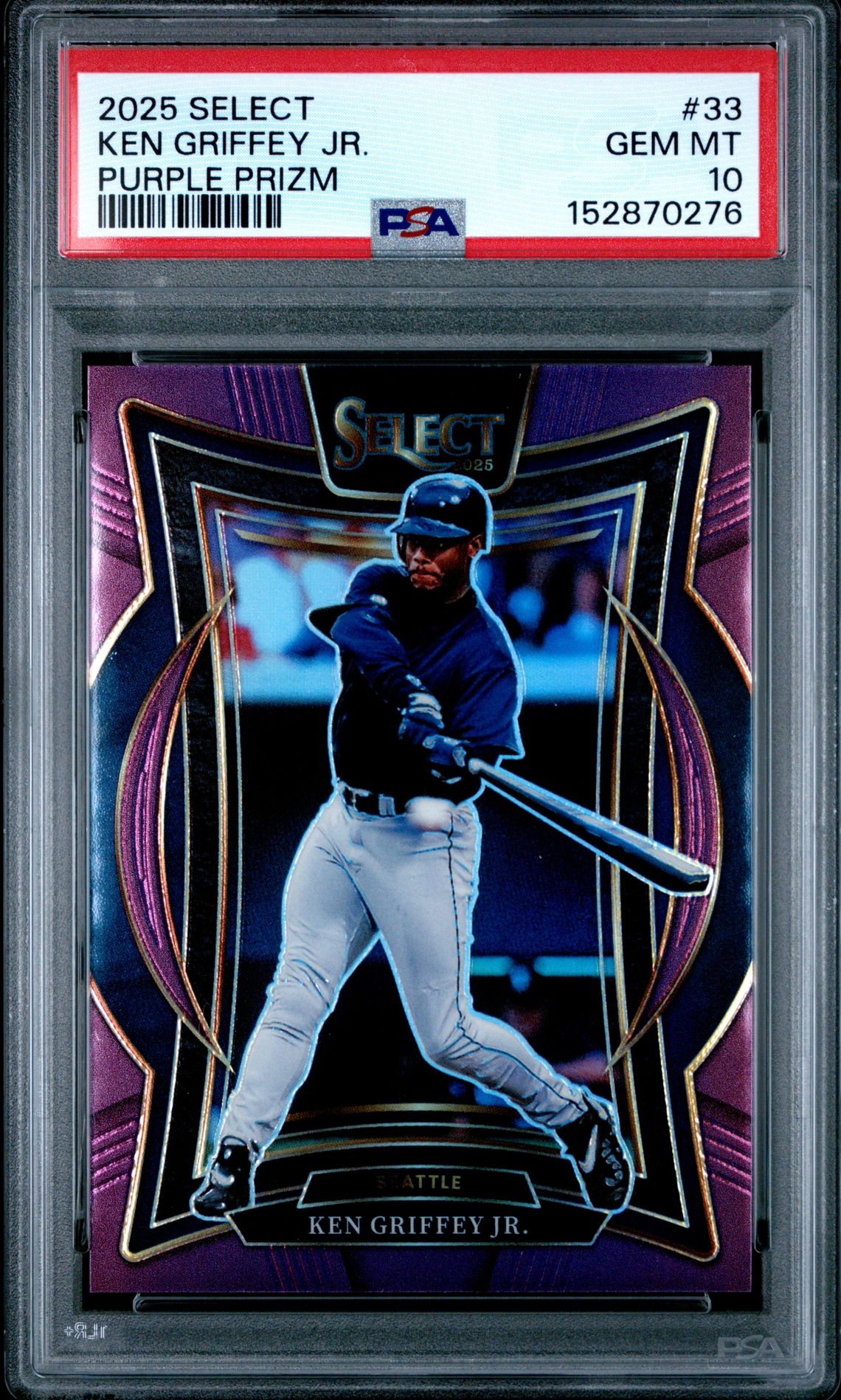 2025 Panini Select Ken Griffey Jr. #33 (Purple Prizm) Gem Mt 10 front