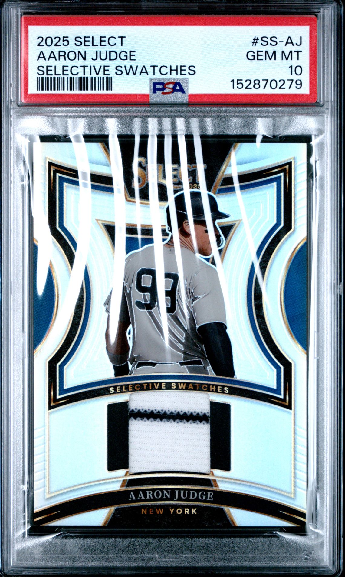 2025 Panini Select Selective Swatches Aaron Judge #Ss-Aj Gem Mt 10 front