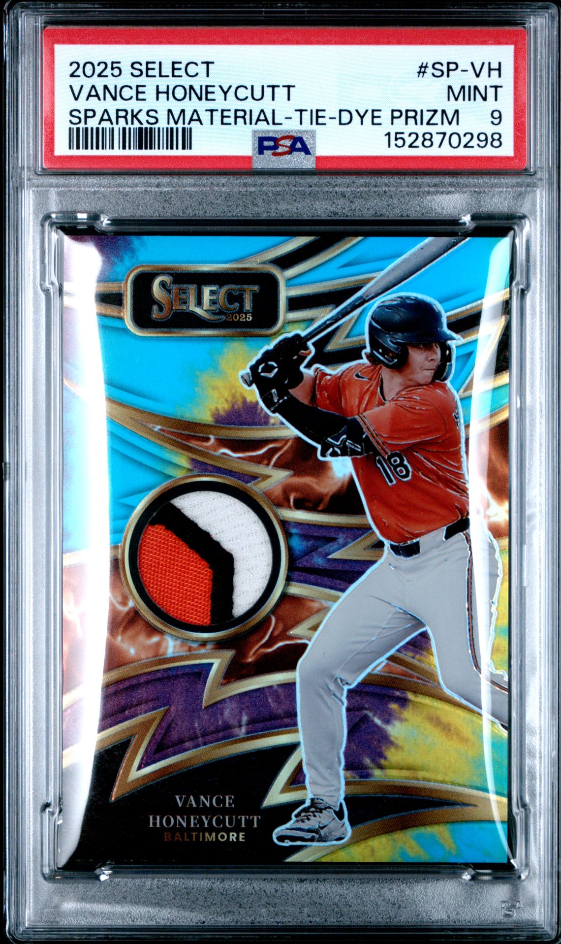 2025 Panini Select Sparks Materials Vance Honeycutt #Sp-Vh (Sparks Mat-Tie-Dye Prizm) Mint 9 front