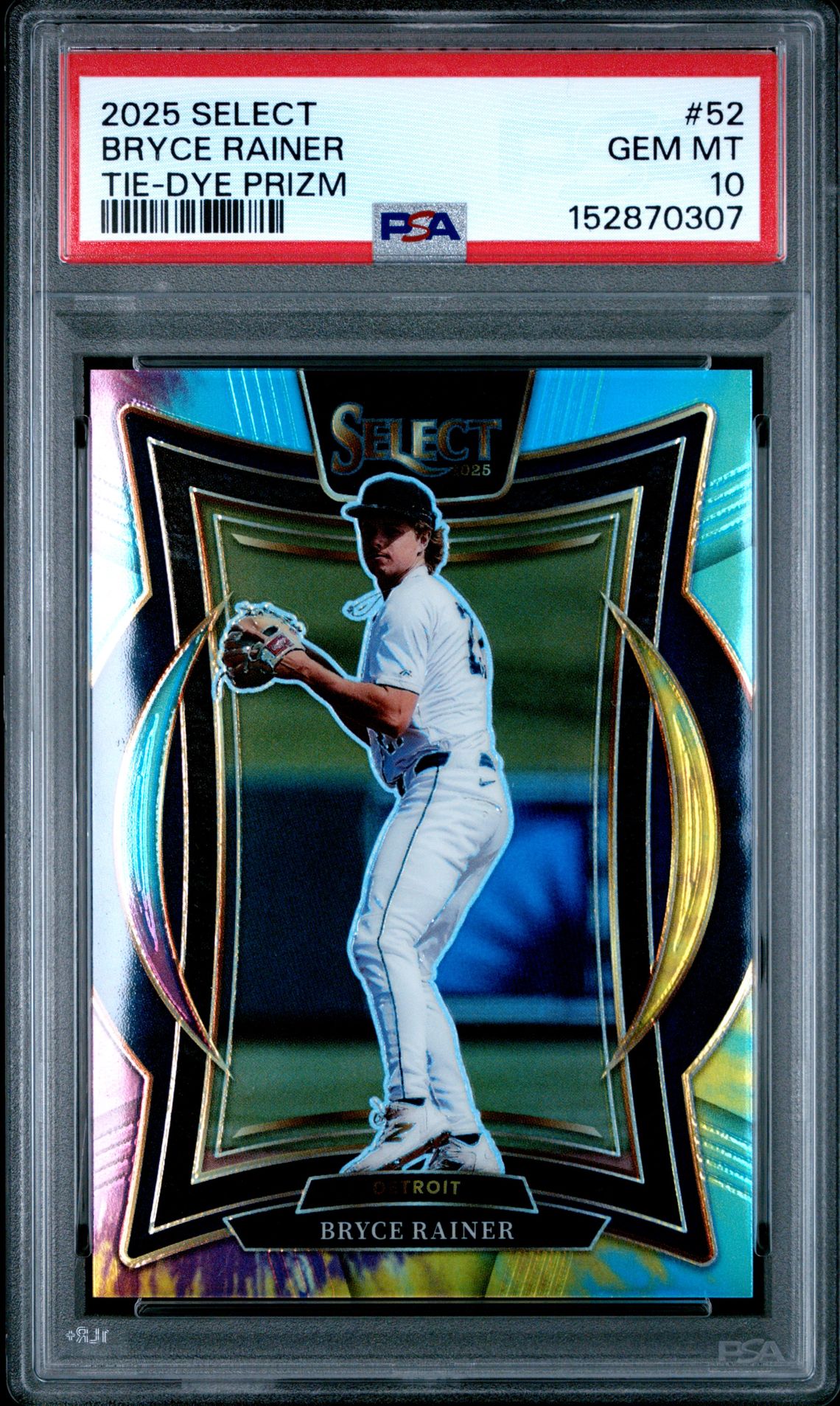 2025 Panini Select Bryce Rainer #52 (Tie-Dye Prizm) Gem Mt 10 front
