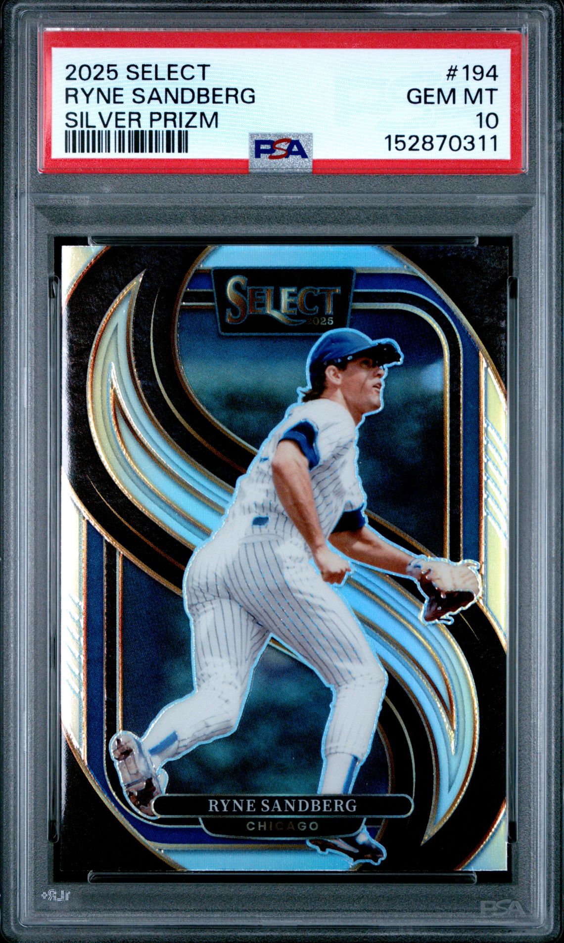 2025 Panini Select Ryne Sandberg #194 (Silver Prizm) Gem Mt 10 front