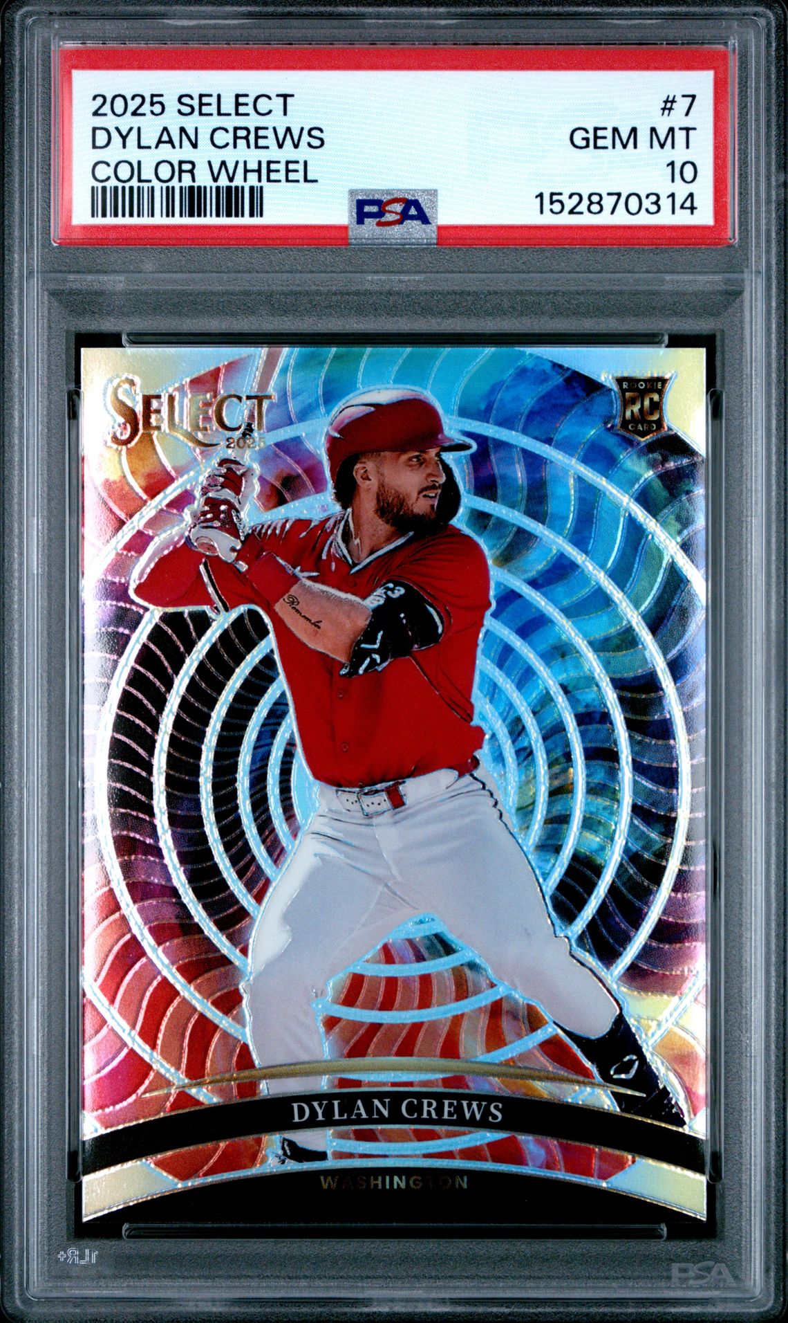 2025 Panini Select Color Wheel Dylan Crews #7 Gem Mt 10 front
