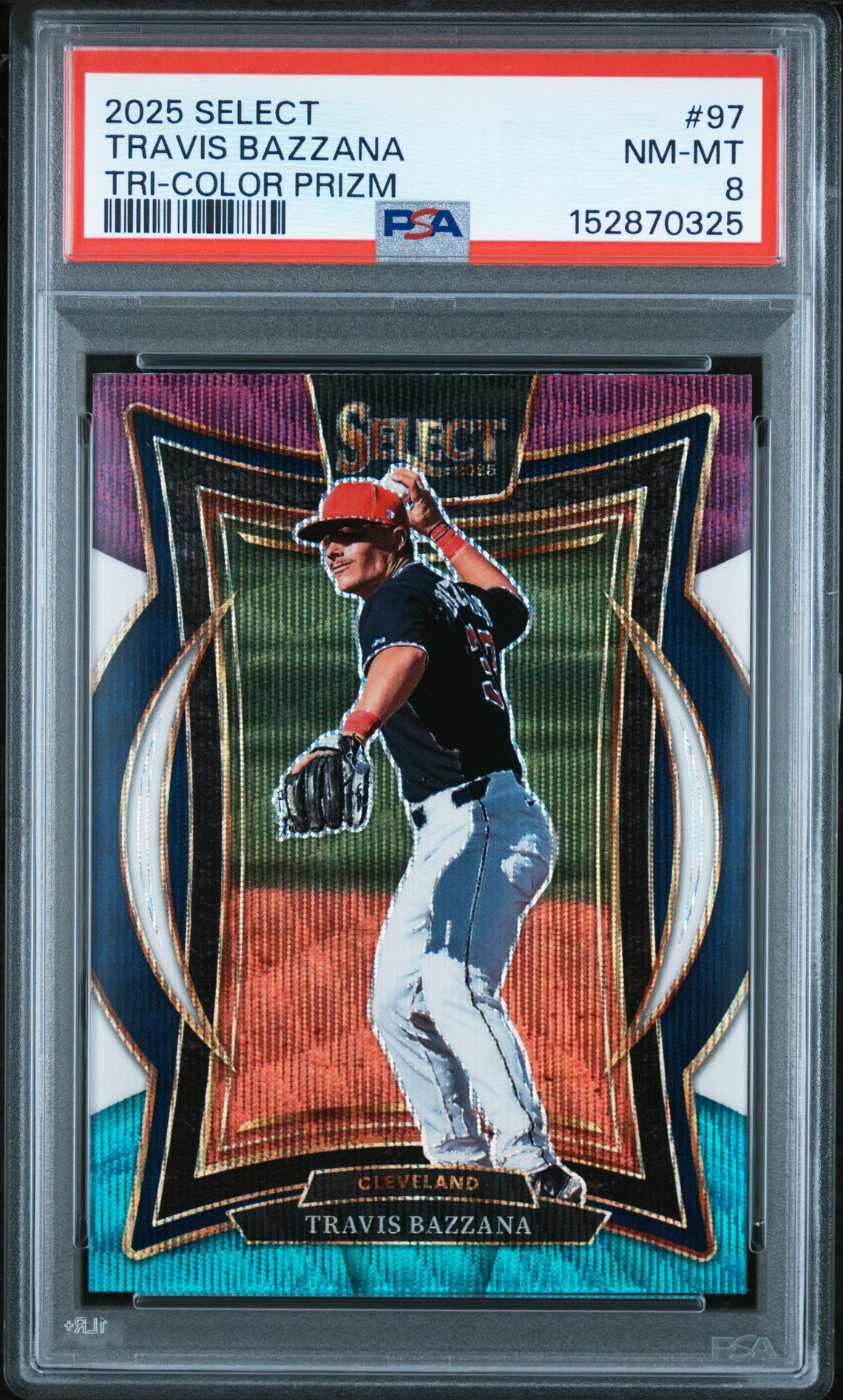 2025 Panini Select Travis Bazzana #97 (Tri-Color Prizm) Nm-Mt 8 front