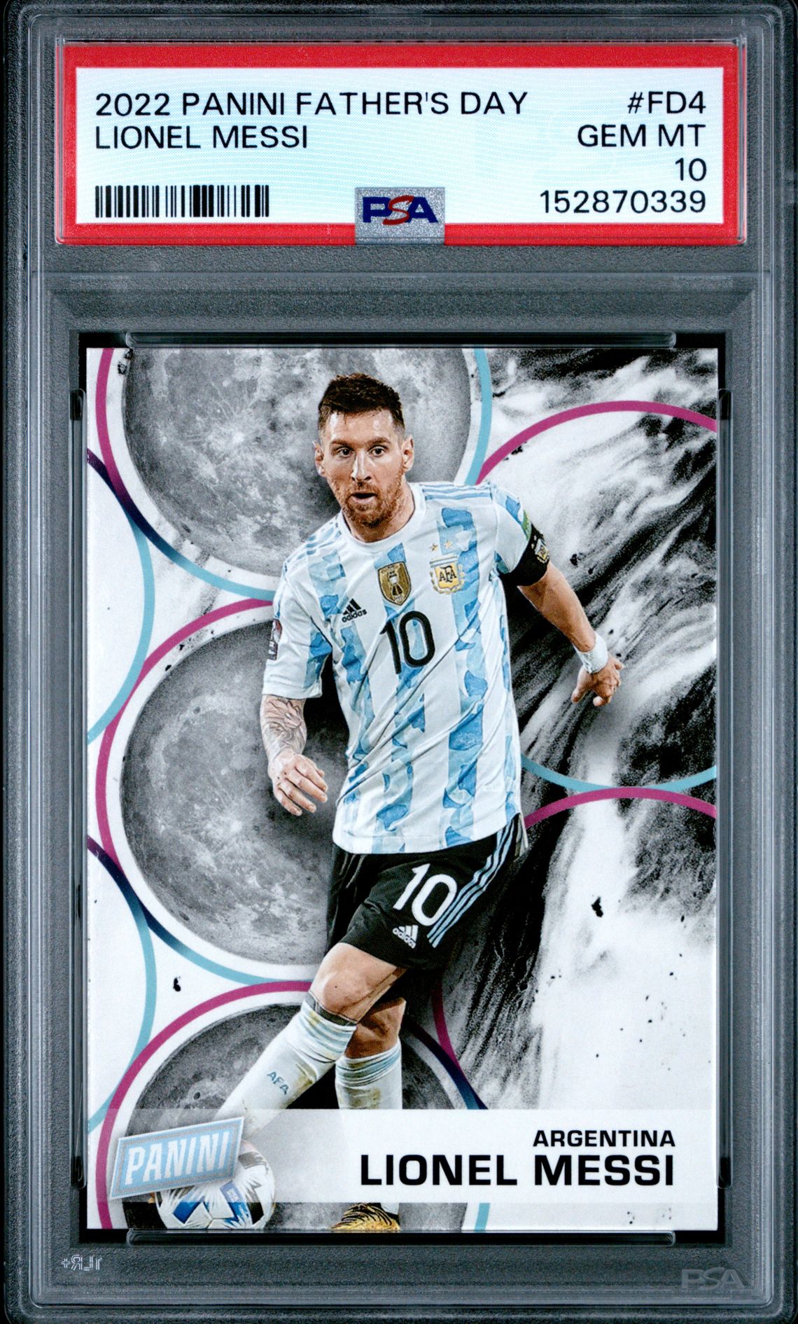 2022 Panini Father's Day Lionel Messi #Fd4 Gem Mt 10 front