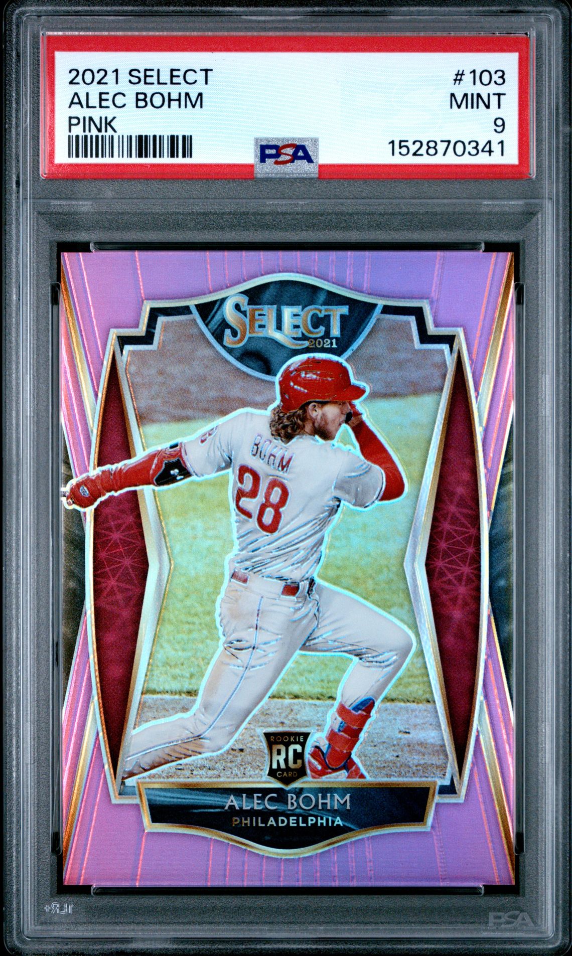 2021 Panini Select Alec Bohm #103 (Pink) Mint 9 front