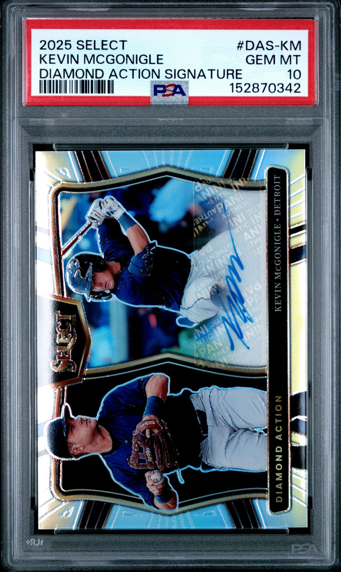 2025 Panini Select Diamond Action Signatures Kevin Mcgonigle #Das-Km Gem Mt 10 front