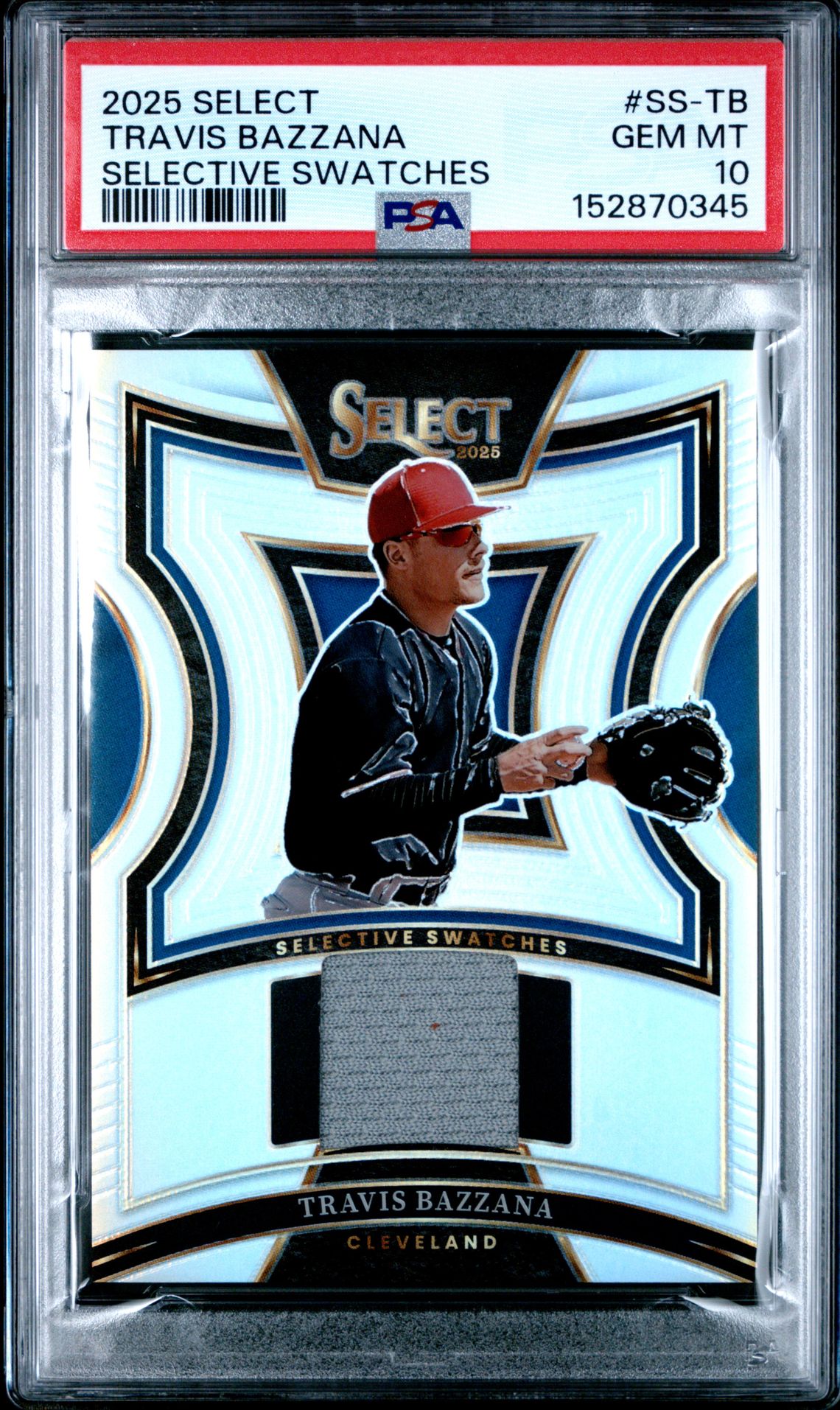 2025 Panini Select Selective Swatches Travis Bazzana #Ss-Tb Gem Mt 10 front