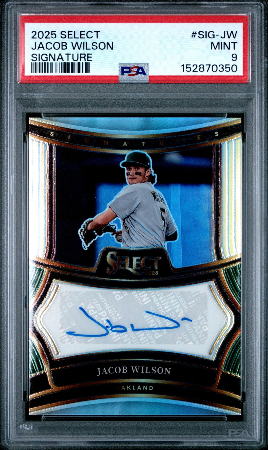 2025 Panini Select Signatures Jacob Wilson #Sig-Jw (Signatures) Mint 9 front