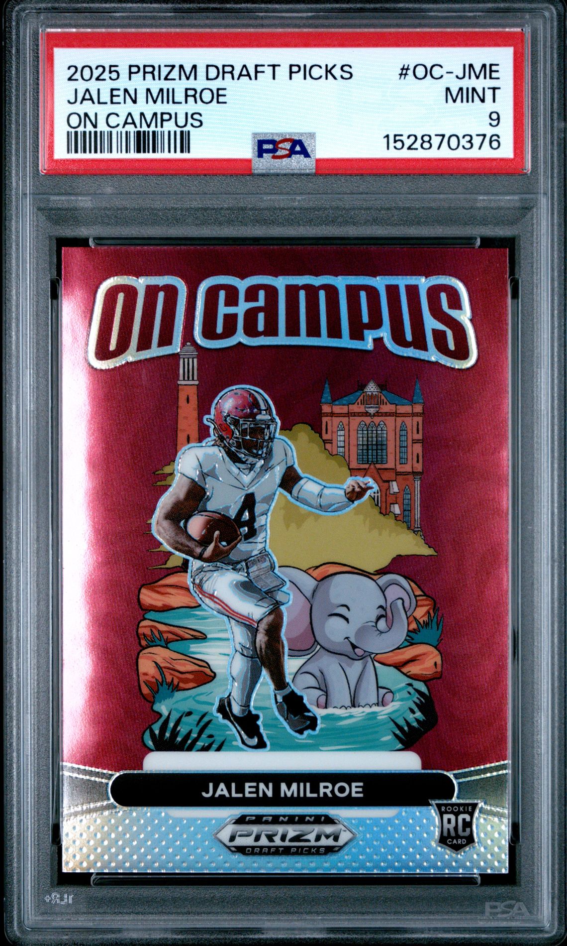 2025 Panini Prizm Draft Picks On Campus Jalen Milroe #Oc-Jme Mint 9 front