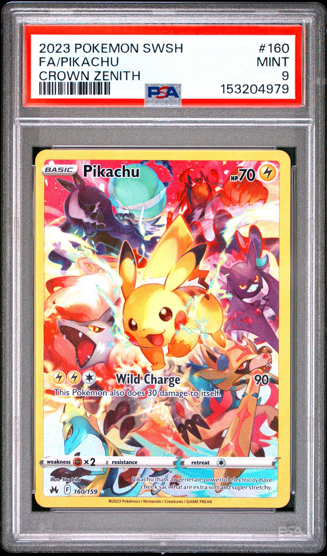 2023 Pokemon Sword And Shield Crown Zenith Fa/Pikachu #160 (Crown Zenith) Mint 9 front